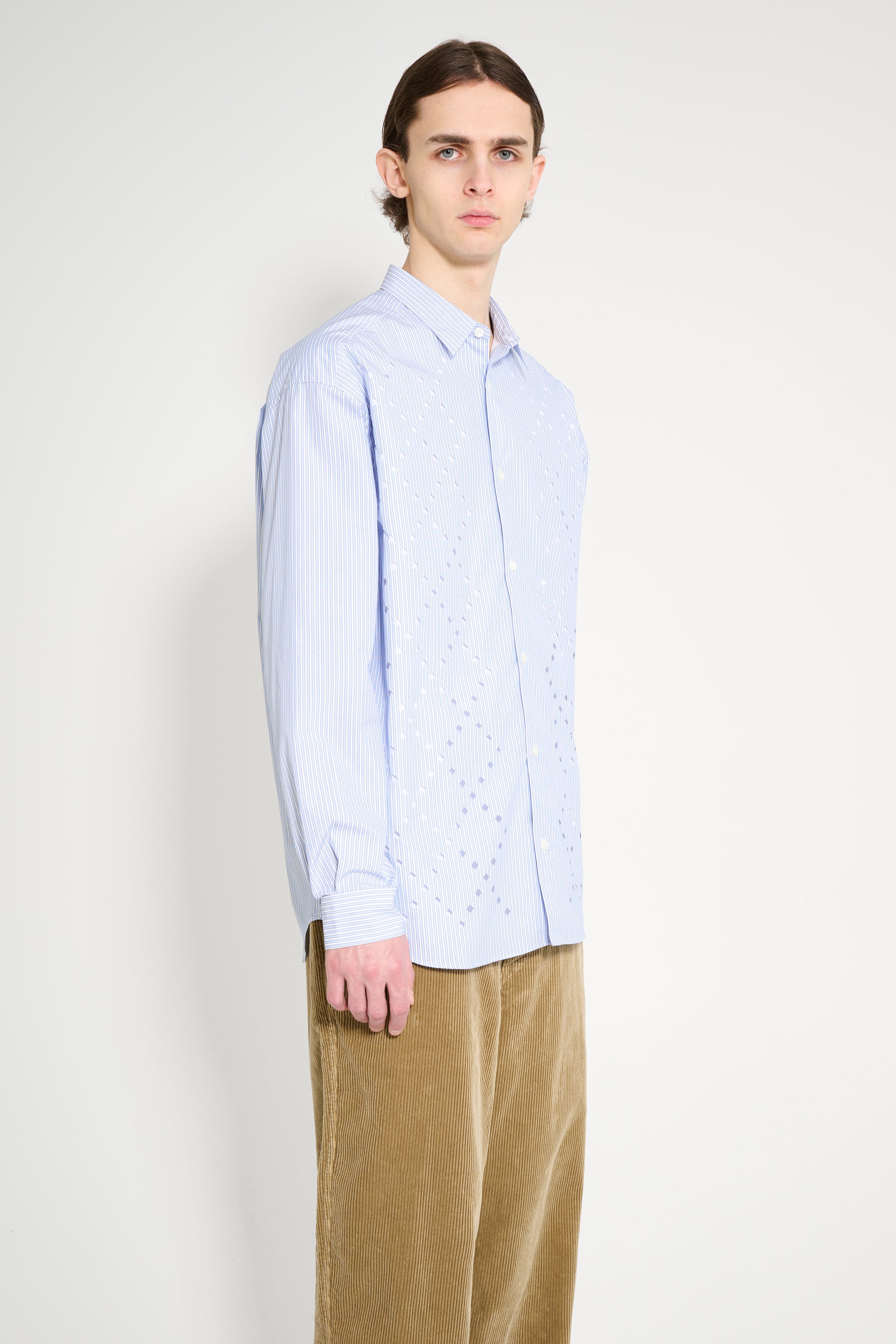 Comme des Garçons Homme Broad Stripe Cut-Out Shirt