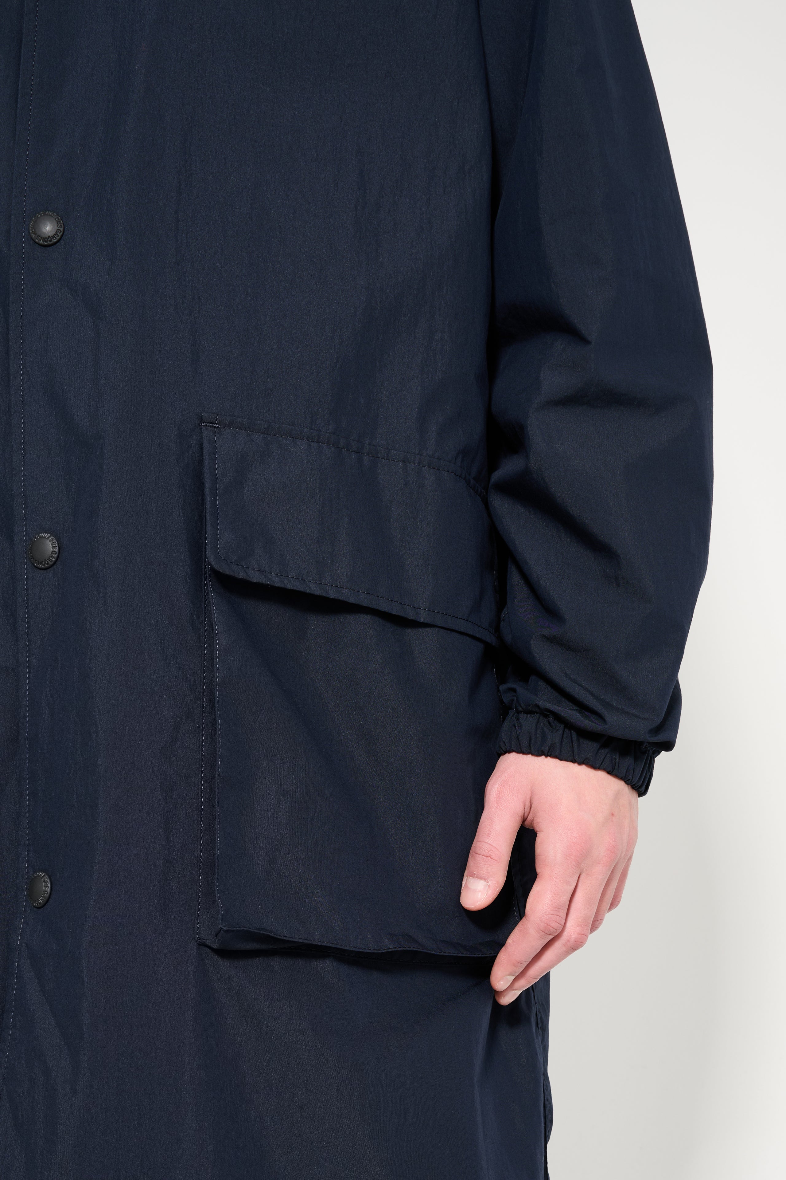 Comme des Garçons Homme Typewriter Cotton Mac Coat Navy