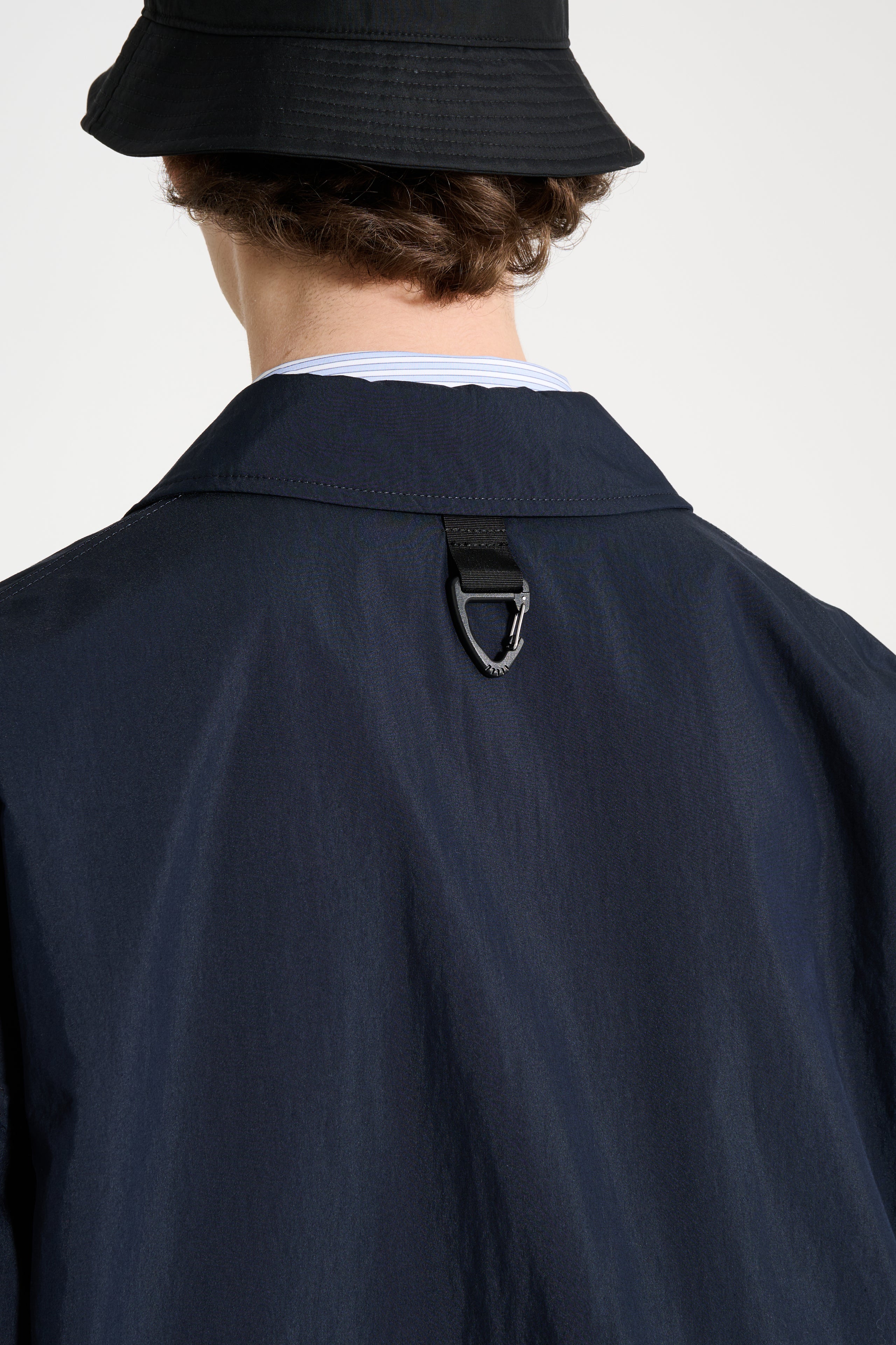 Comme des Garçons Homme Typewriter Cotton Mac Coat Navy