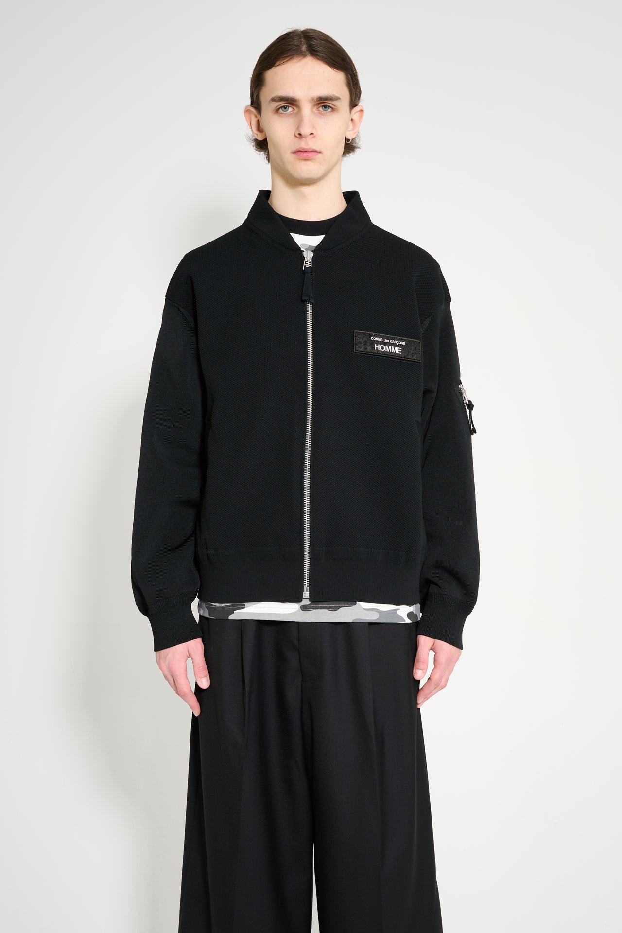 Comme des Garçons Homme Polyester Bomber Jacket Black