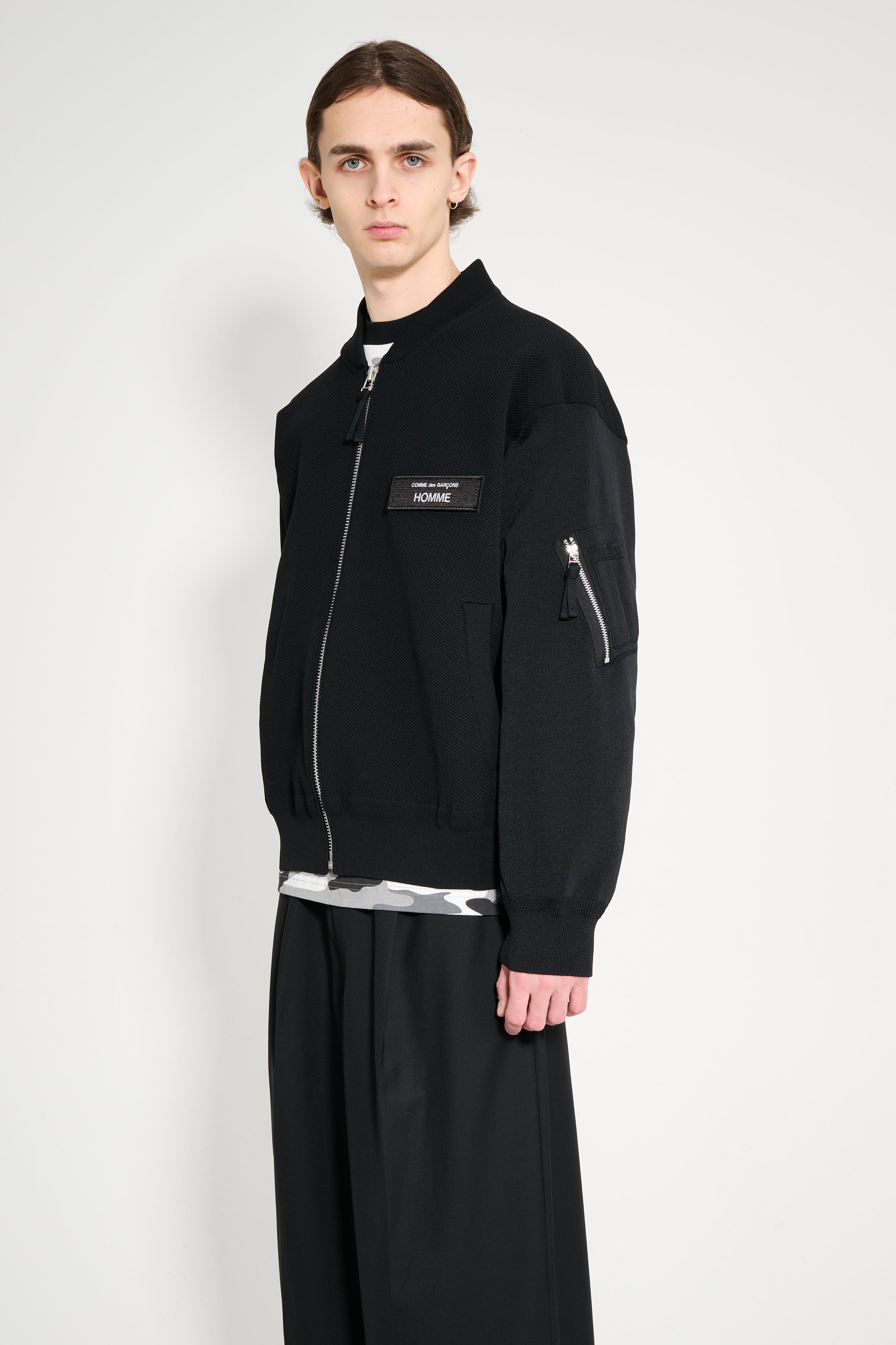 Comme des Garçons Homme Polyester Bomber Jacket Black