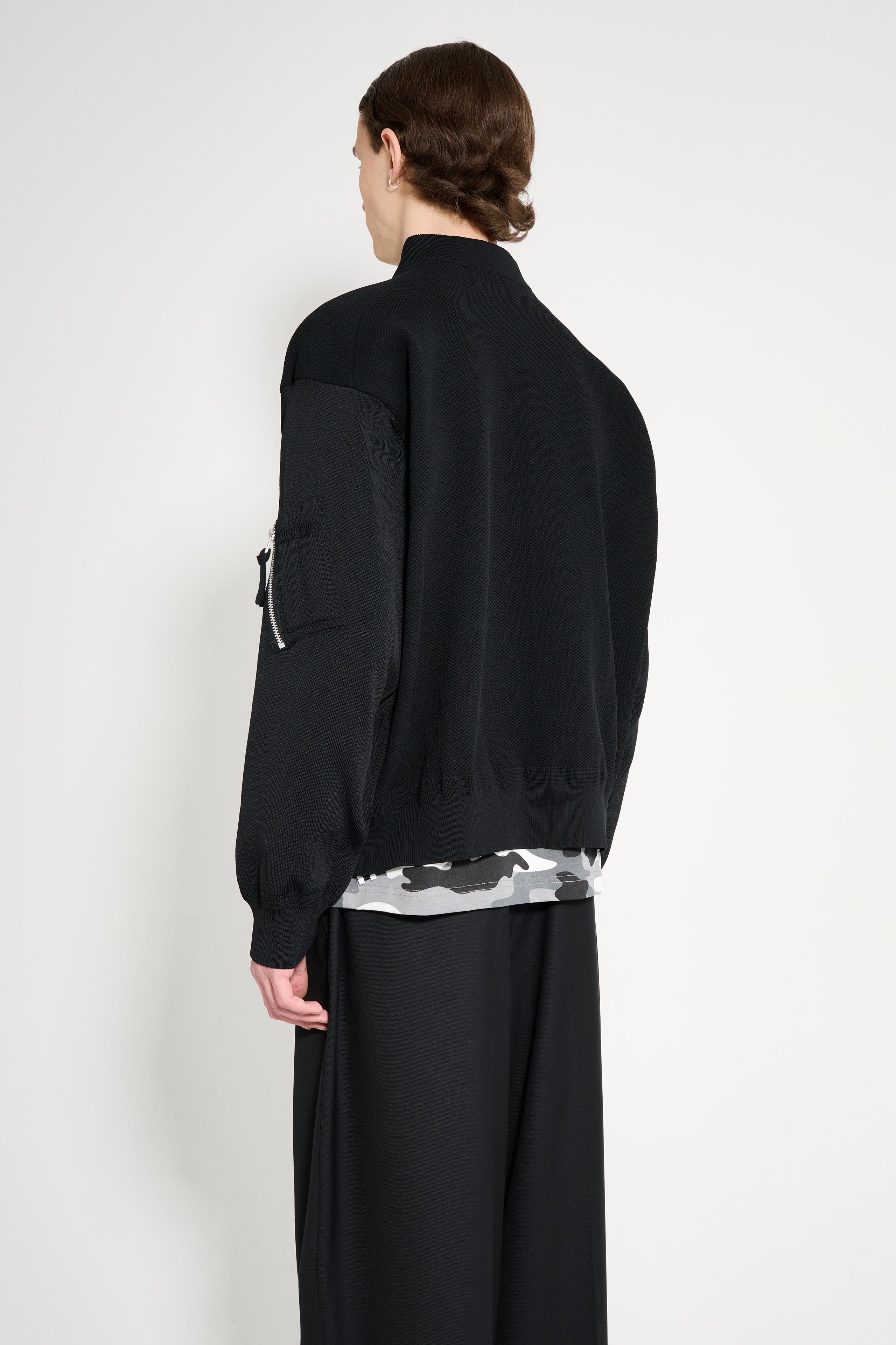 Comme des Garçons Homme Polyester Bomber Jacket Black