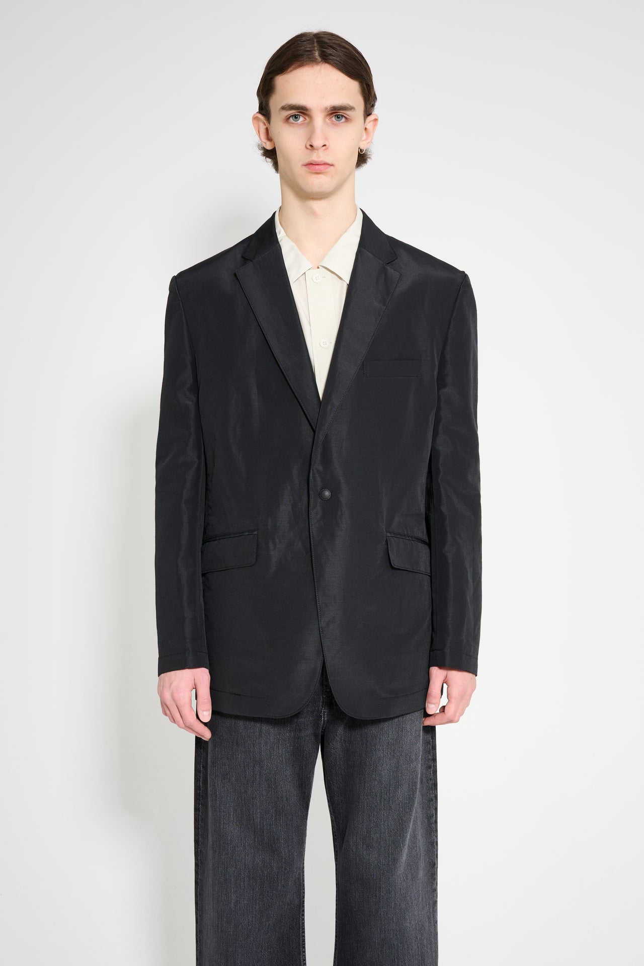 Comme des Garçons Homme Polyester Linen Jacket Black