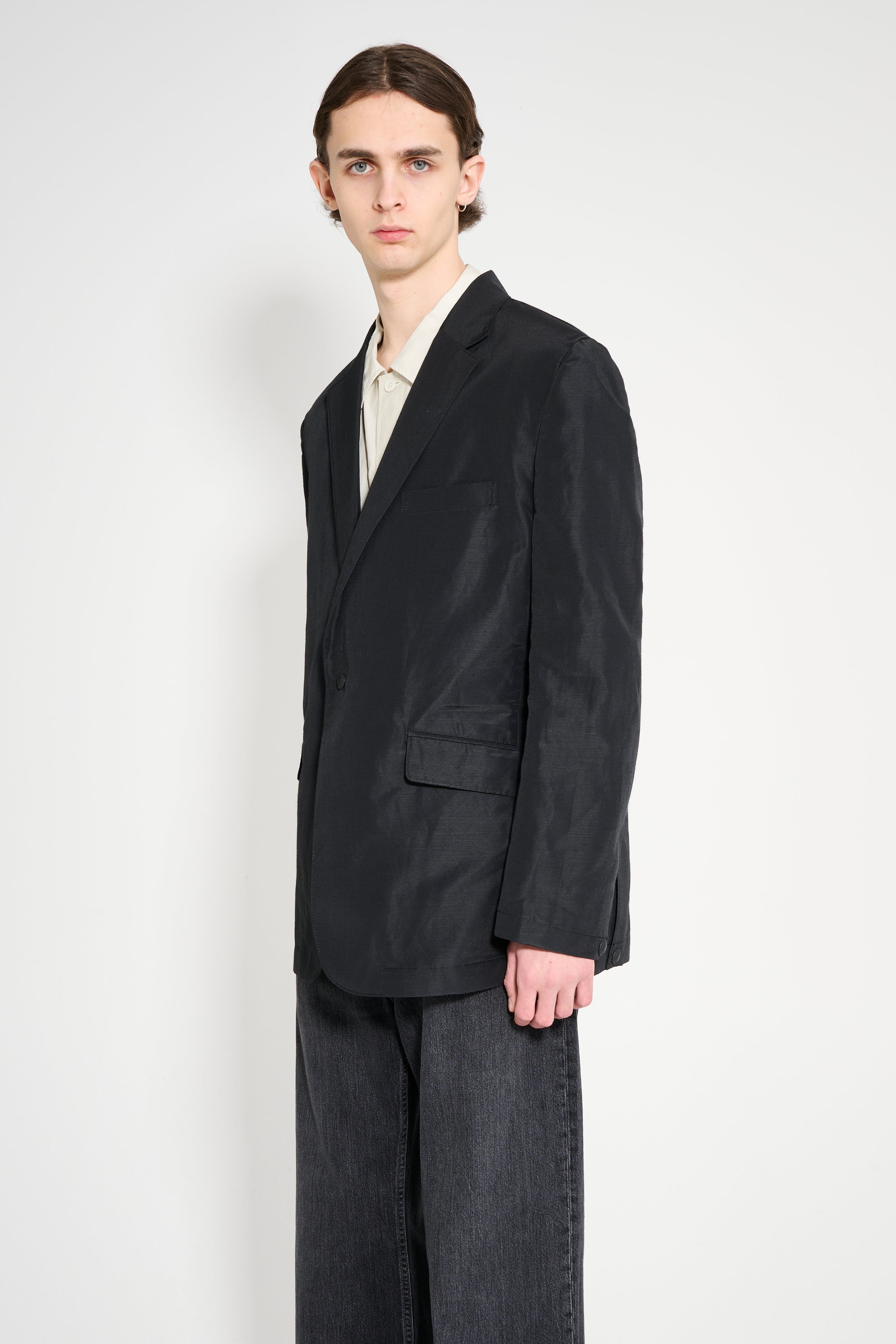 Comme des Garçons Homme Polyester Linen Jacket Black