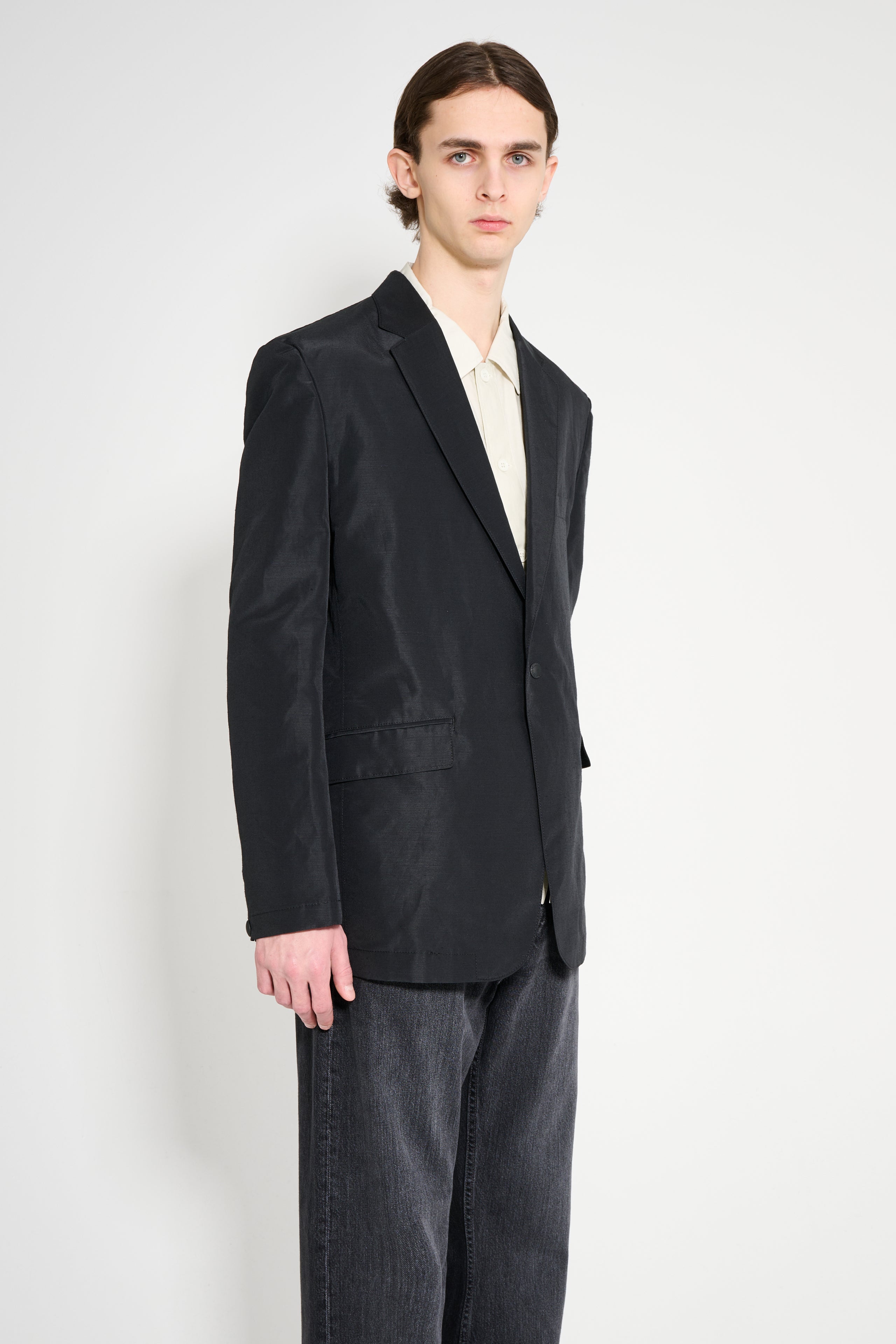 Comme des Garçons Homme Polyester Linen Jacket Black