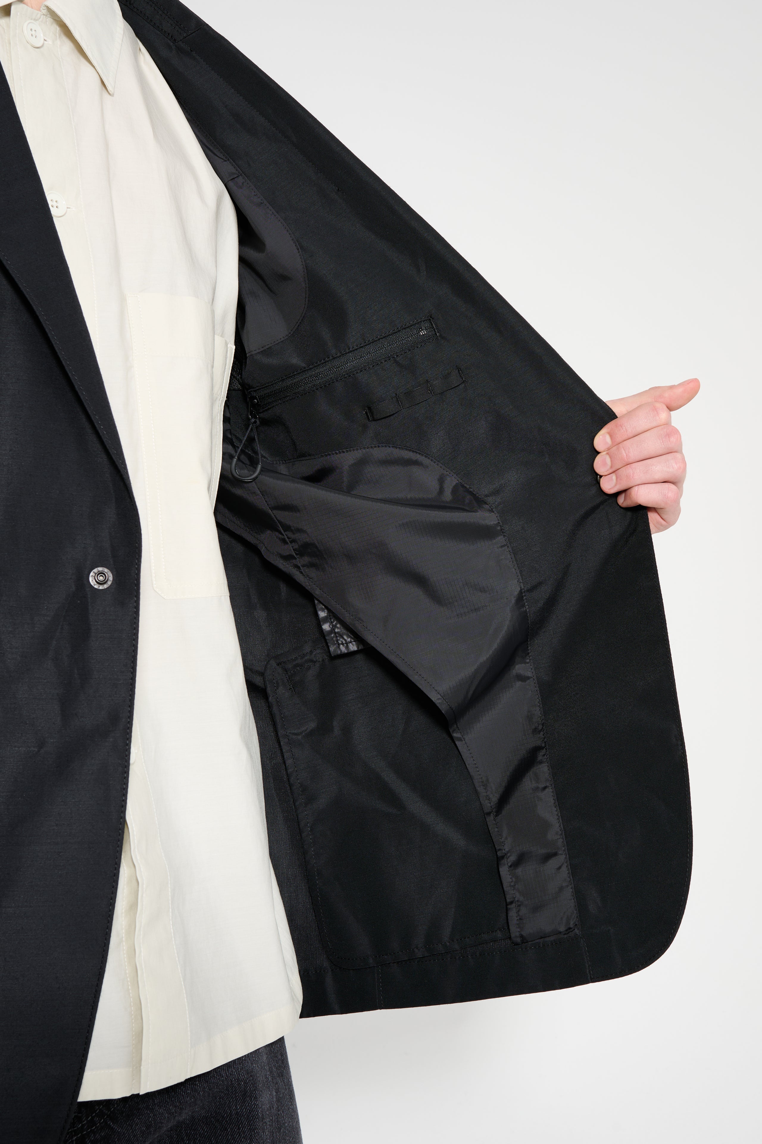 Comme des Garçons Homme Polyester Linen Jacket Black