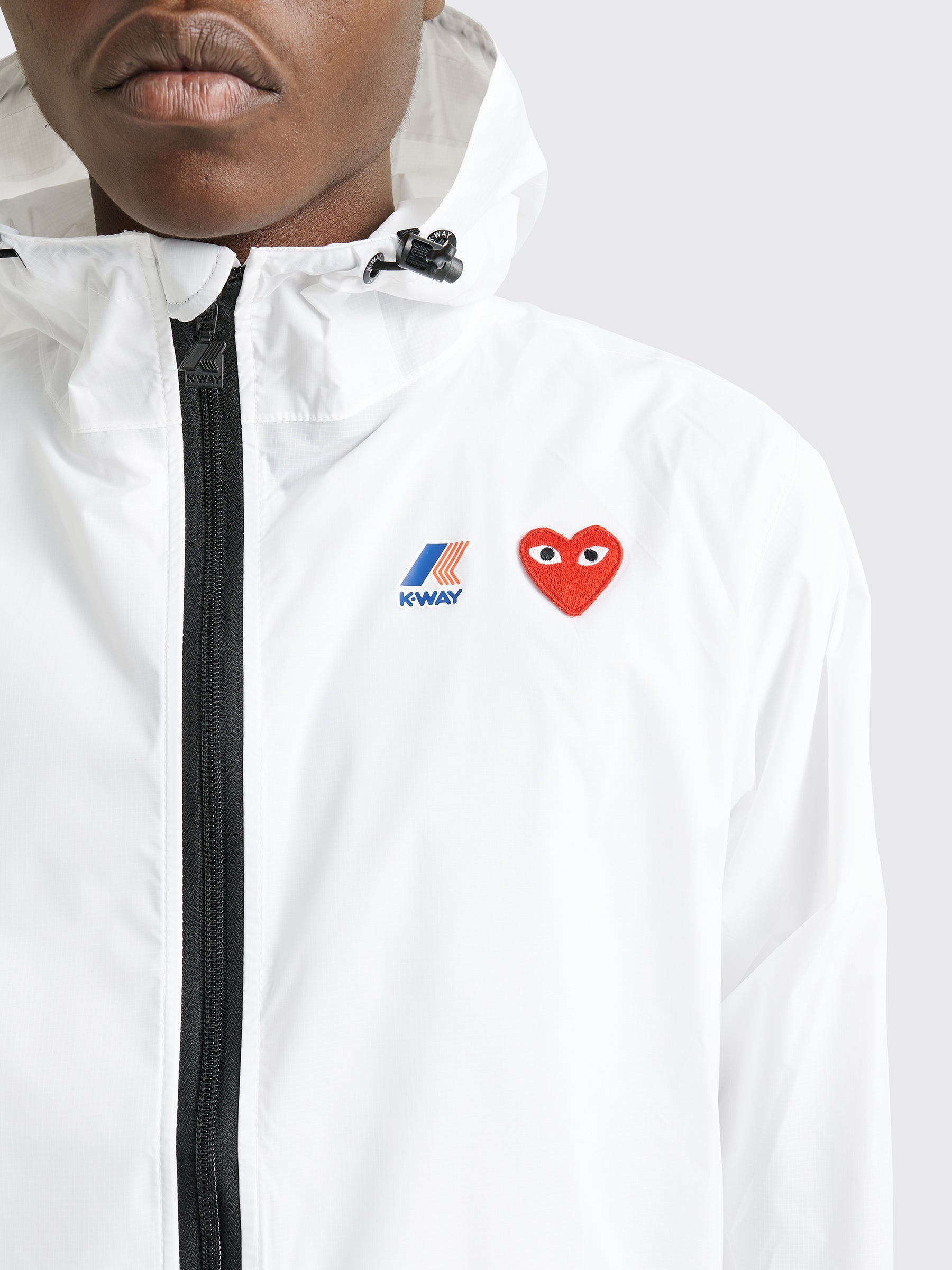 Comme des Garçons Play x K-Way Zip Jacket White