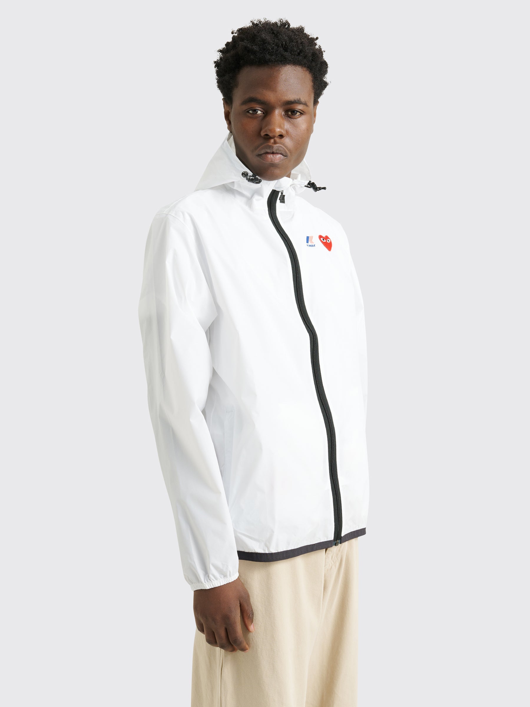 Comme des Garçons Play x K-Way Zip Jacket White