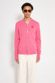 Comme des Garçons Play Double Heart Knitted Cardigan Pink