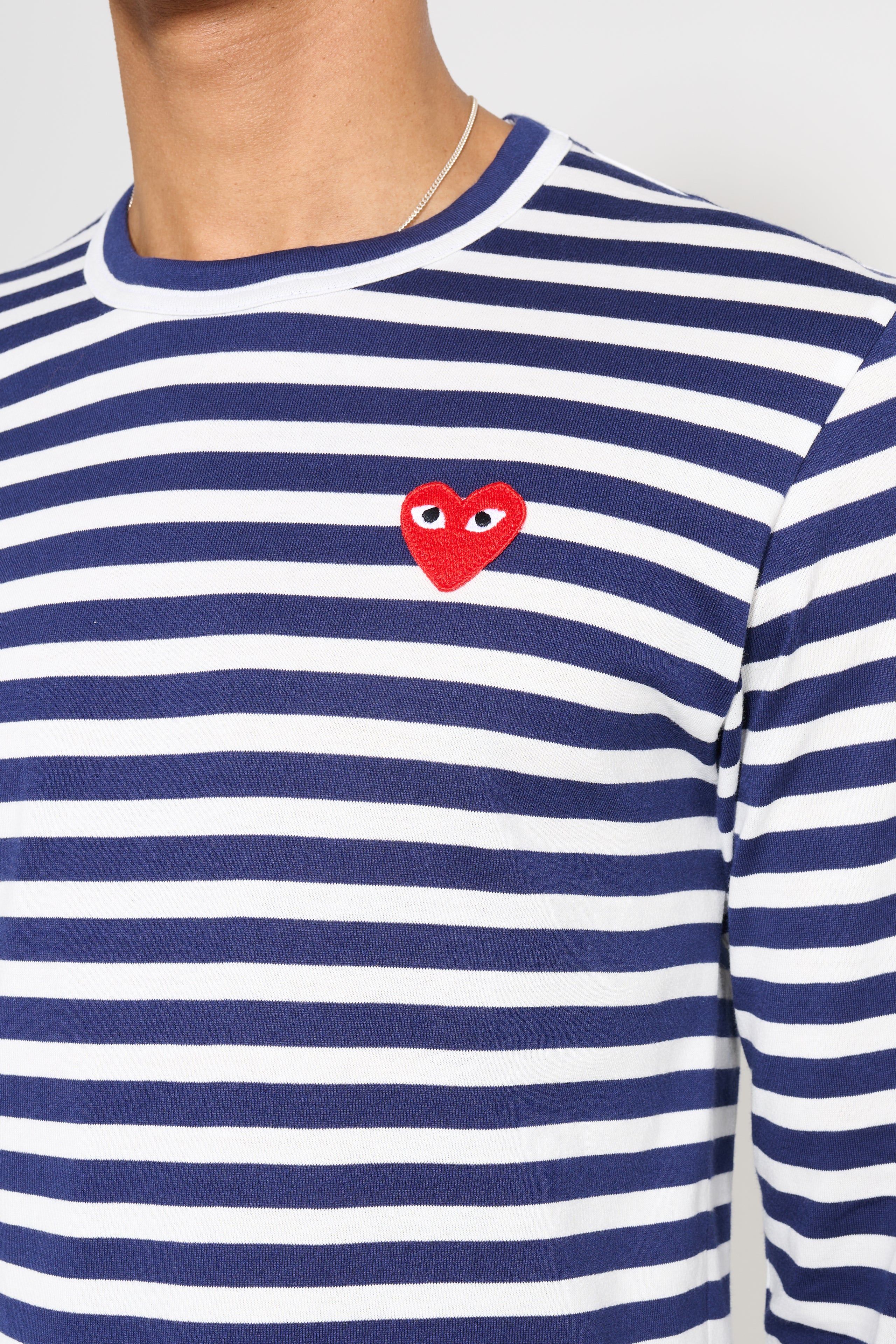 Comme des Garçons Play Small Heart LS T-shirt Navy Stripe