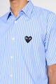 Comme des Garçons Play Small Heart Short Sleeve Shirt Stripe Blue