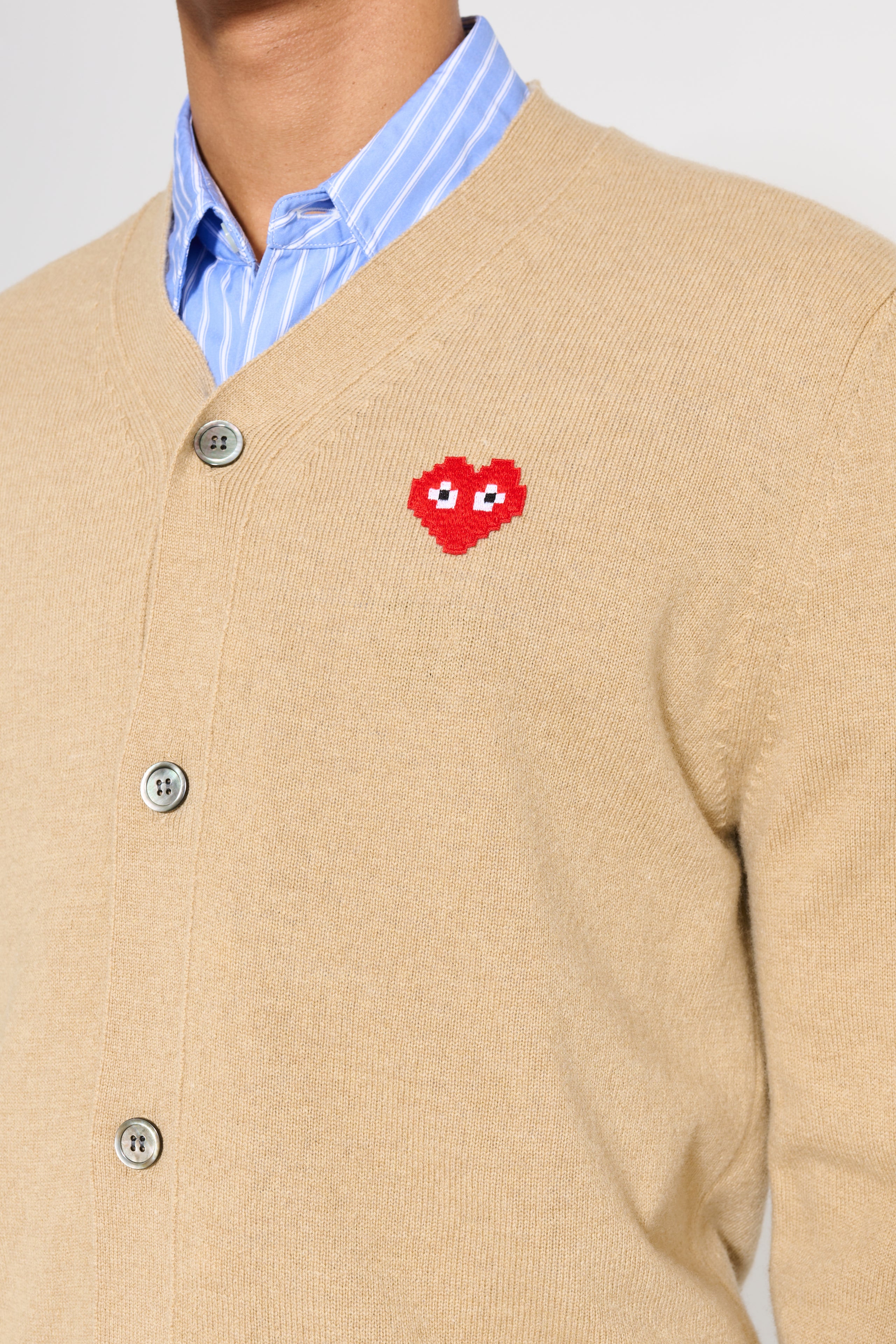 Comme des Garçons Play x Invader Cardigan Light Camel