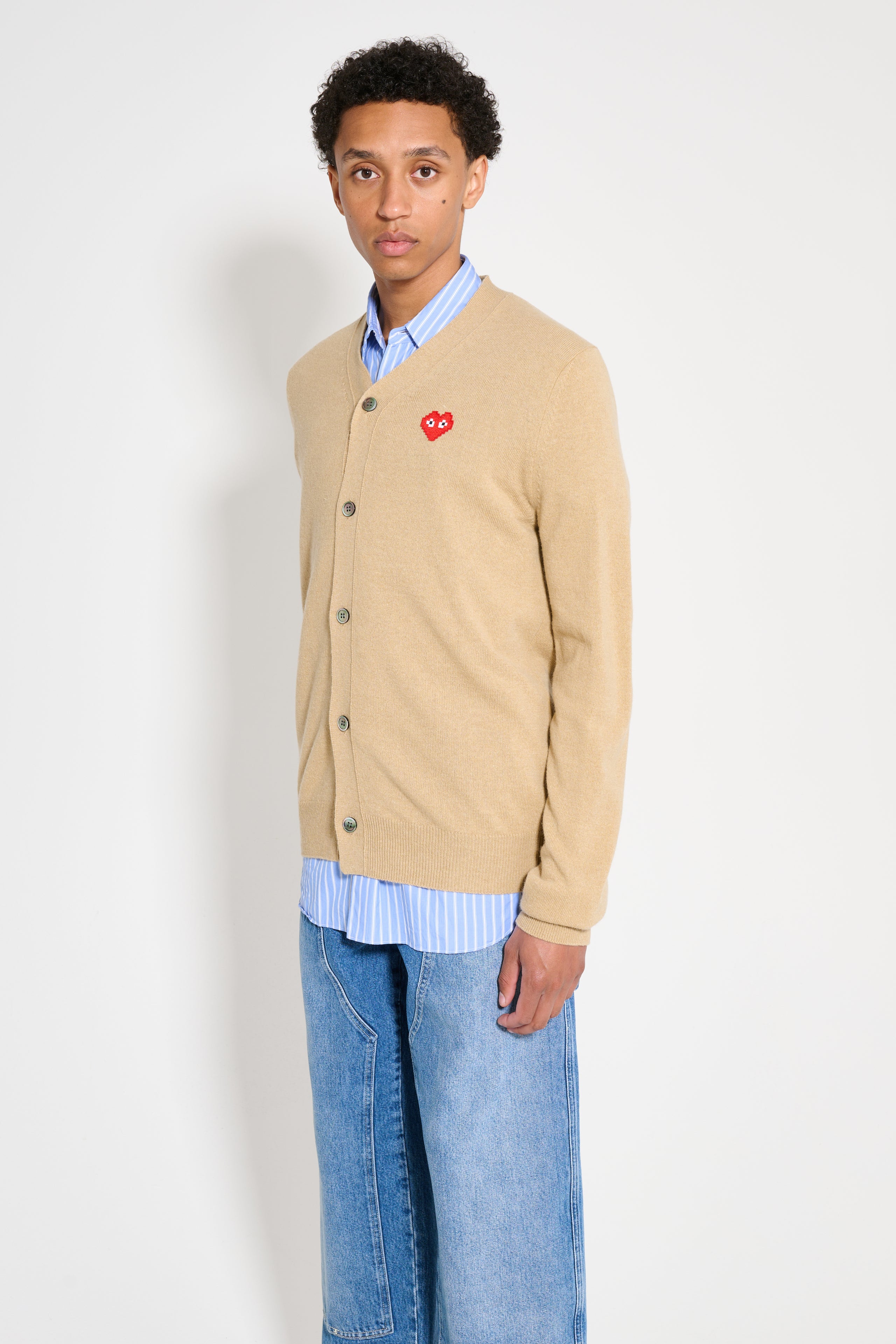 Comme des Garçons Play x Invader Cardigan Light Camel