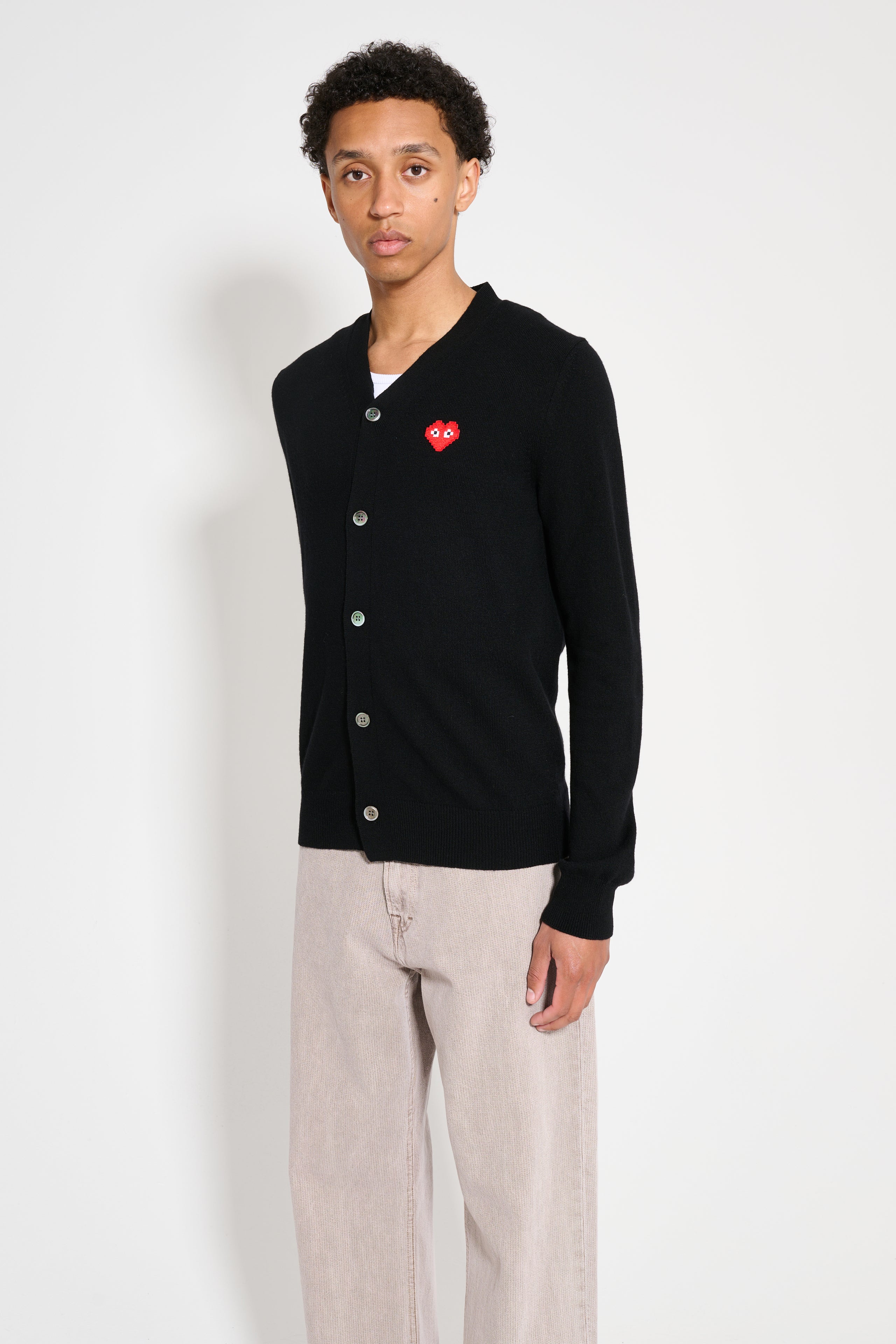 Comme des Garçons Play x Invader Cardigan Black