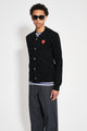 Comme des Garçons Play Double Heart Knitted Cardigan Black