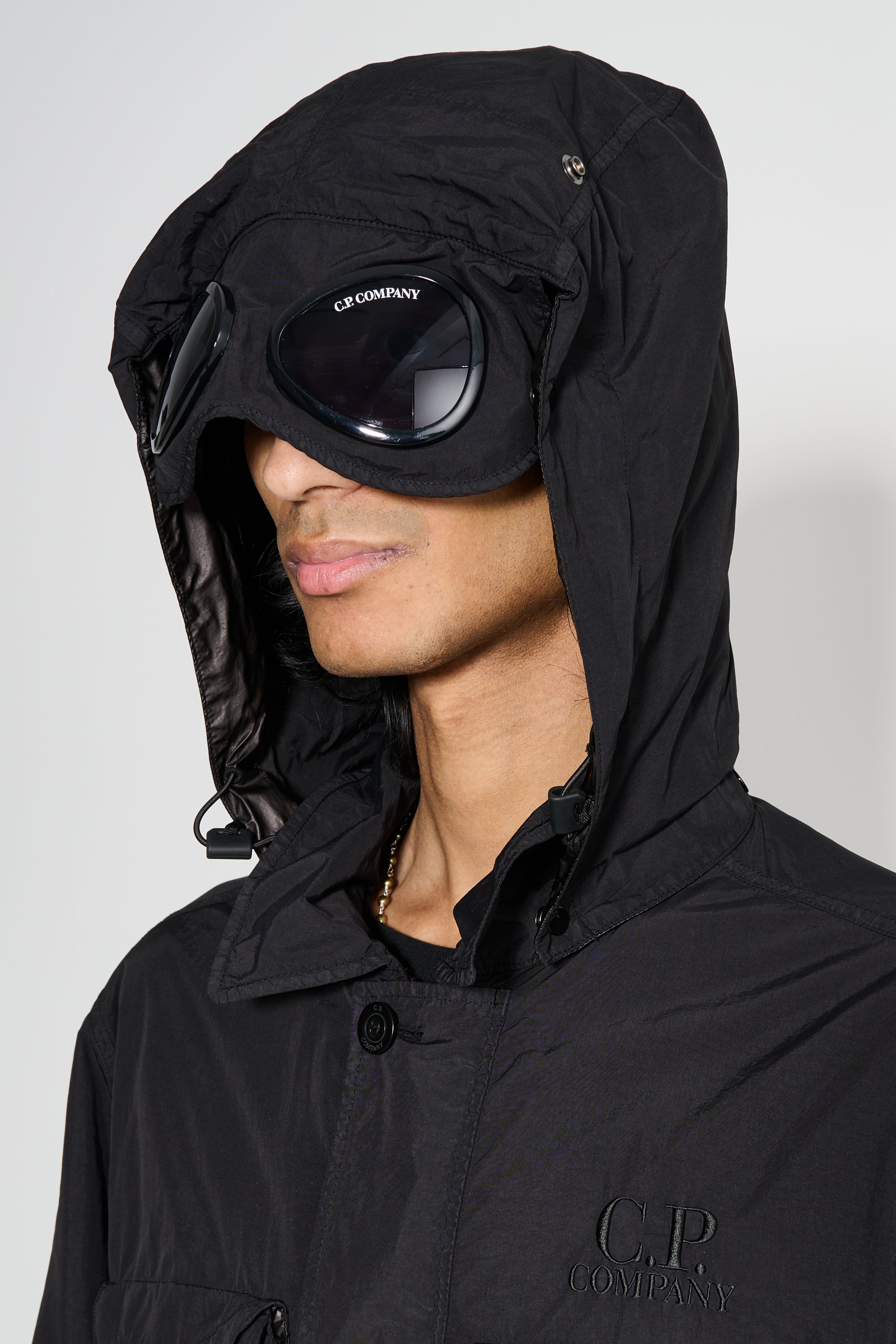 C.P. Company Flat Nylon Goggle Overshirt Black