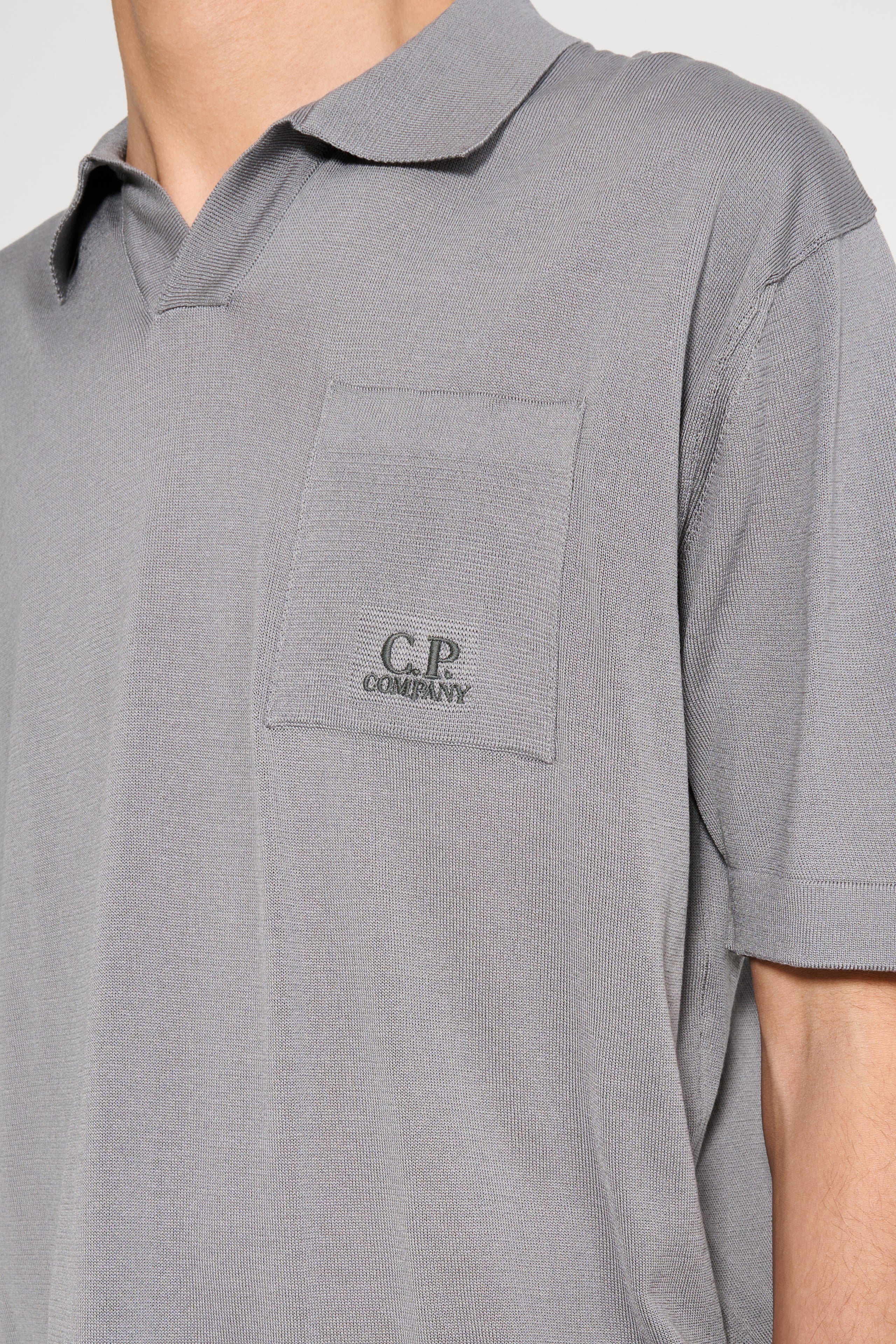 C.P. Company Polo Knit Smoked Pearl