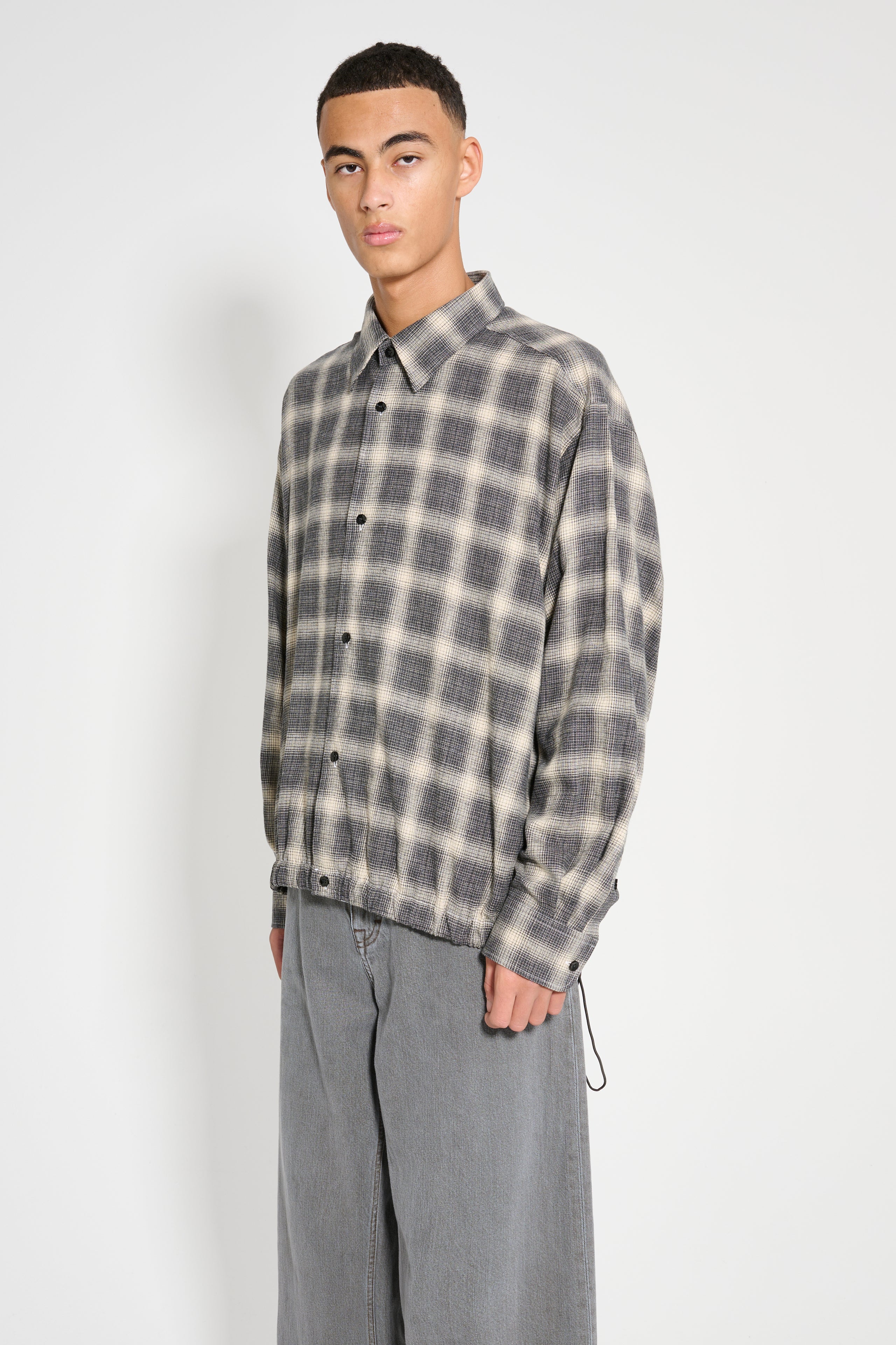 Carter Young Blouson Coaches Jacket Olive / Smoke Plaid