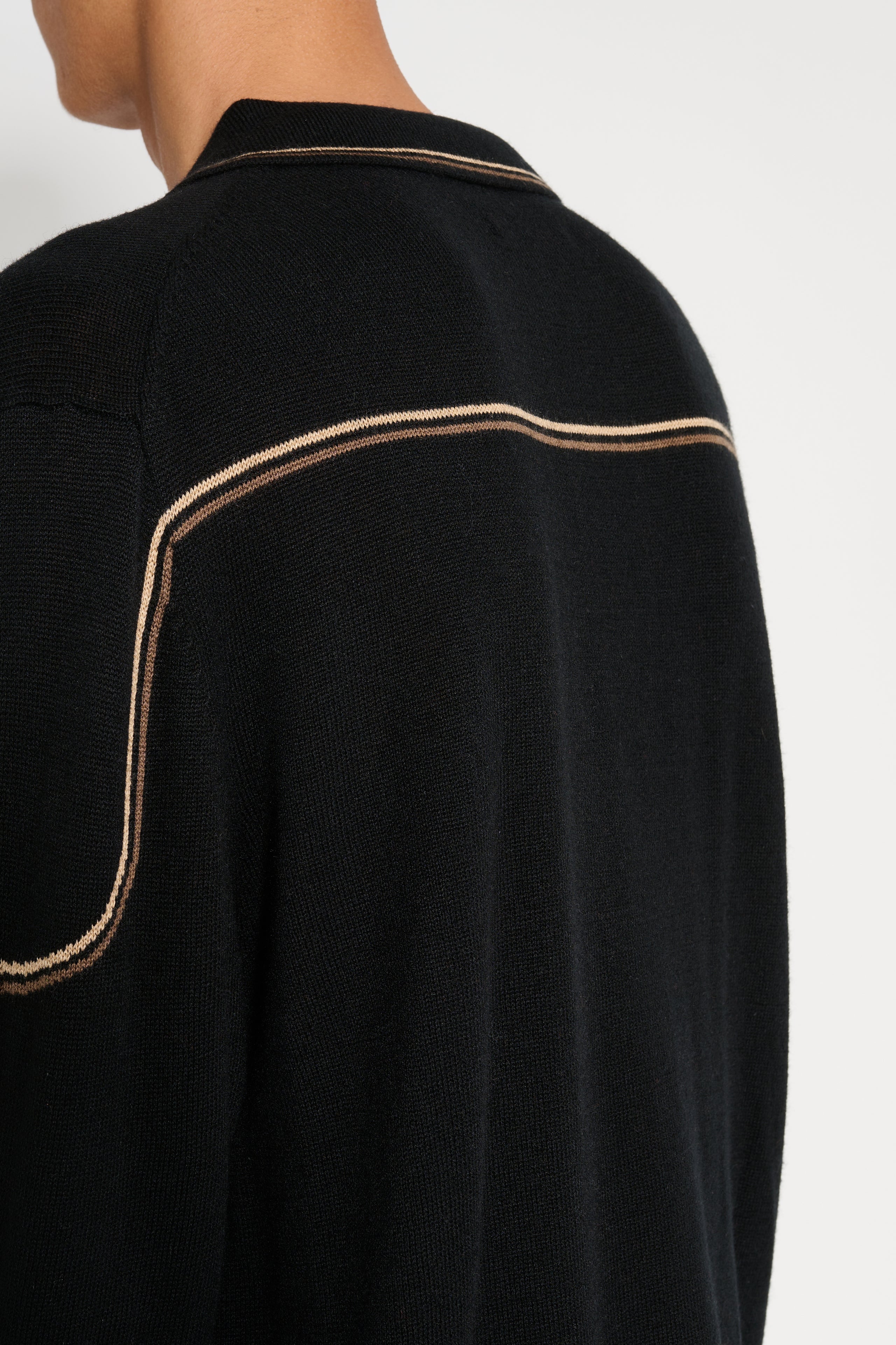 Carter Young Kowalski Knit Polo Black / Tan