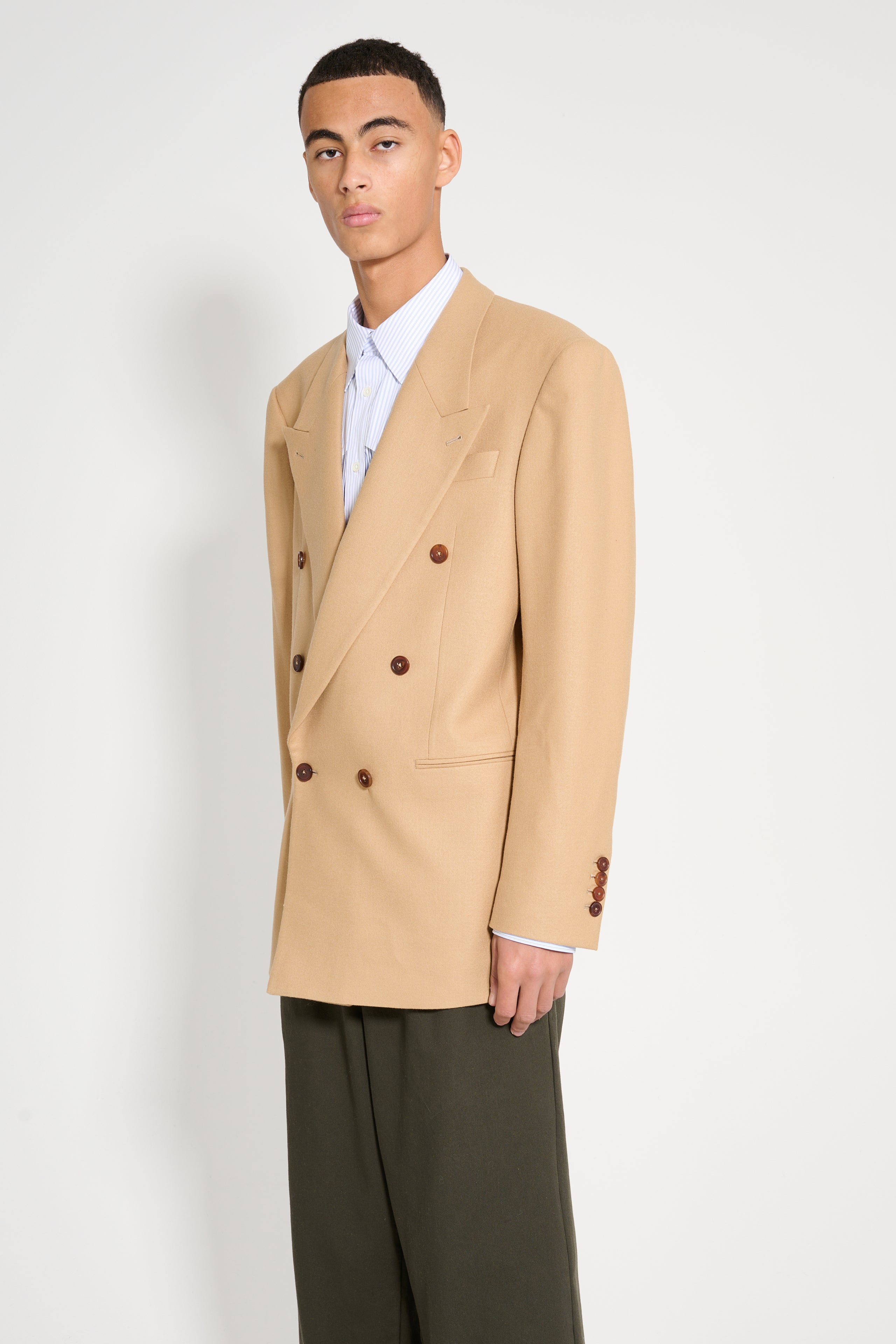 Carter Young Double Breasted Blazer Camel