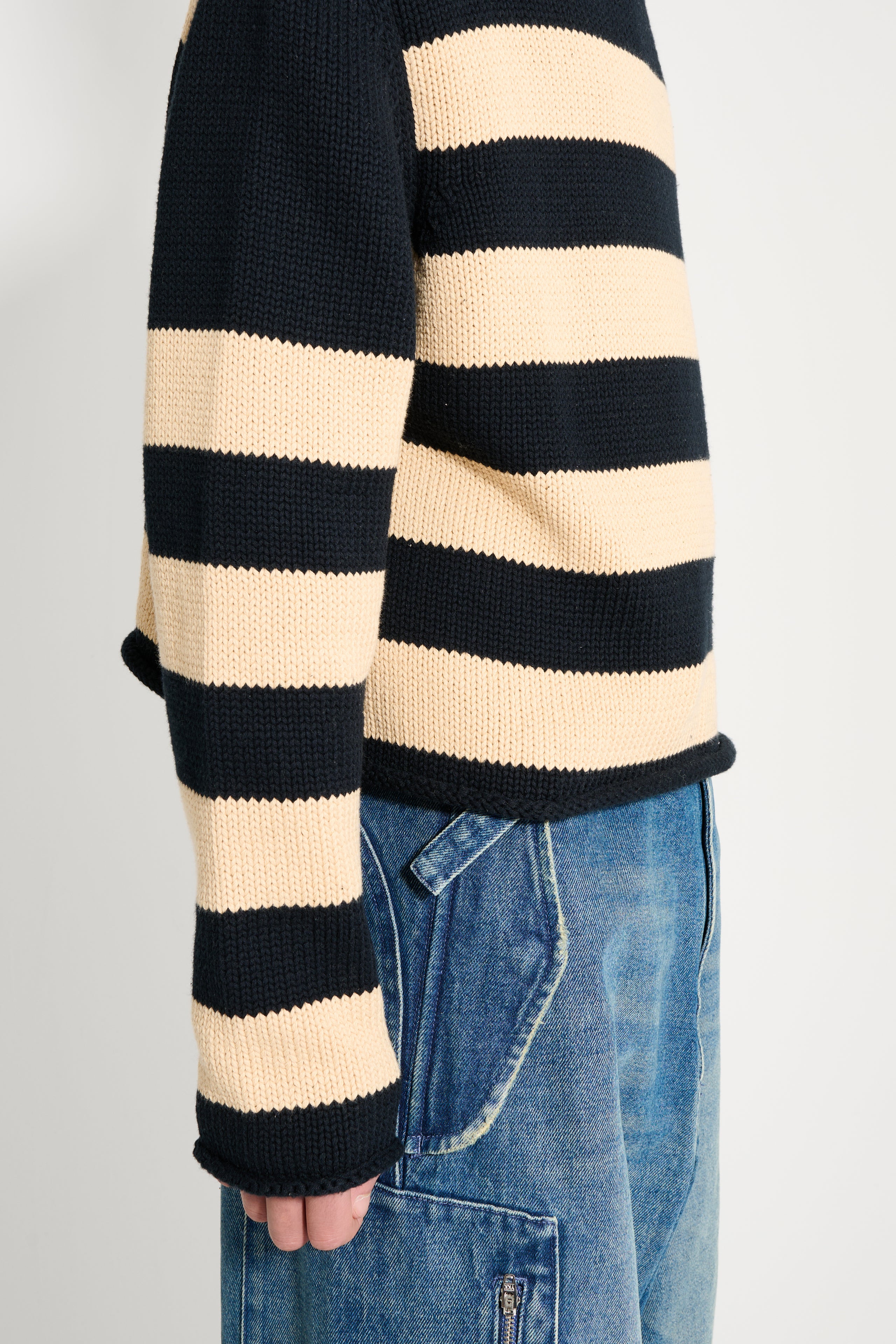 Carter Young Striped Rollneck Sweater Navy / Maize