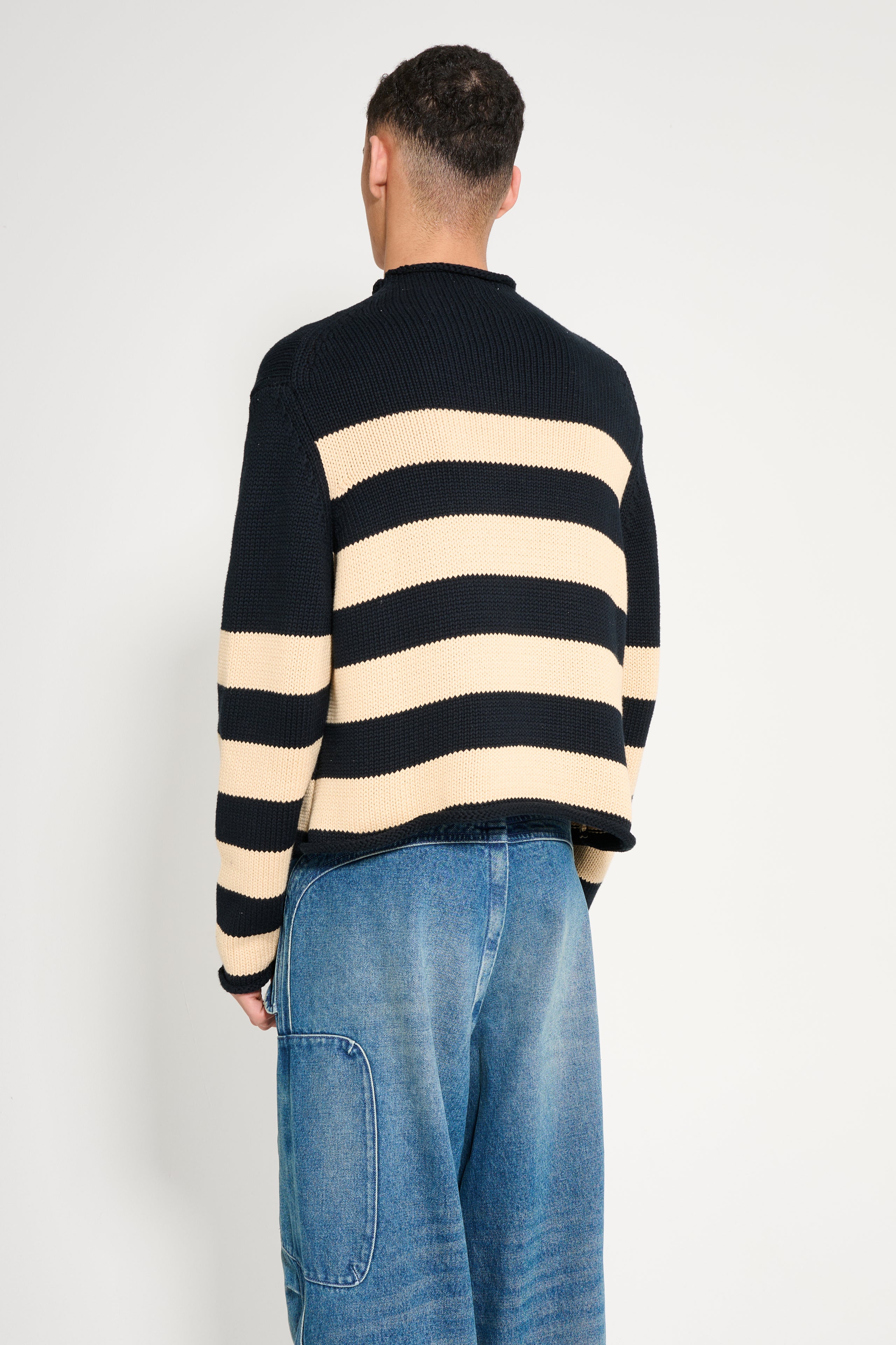 Carter Young Striped Rollneck Sweater Navy / Maize