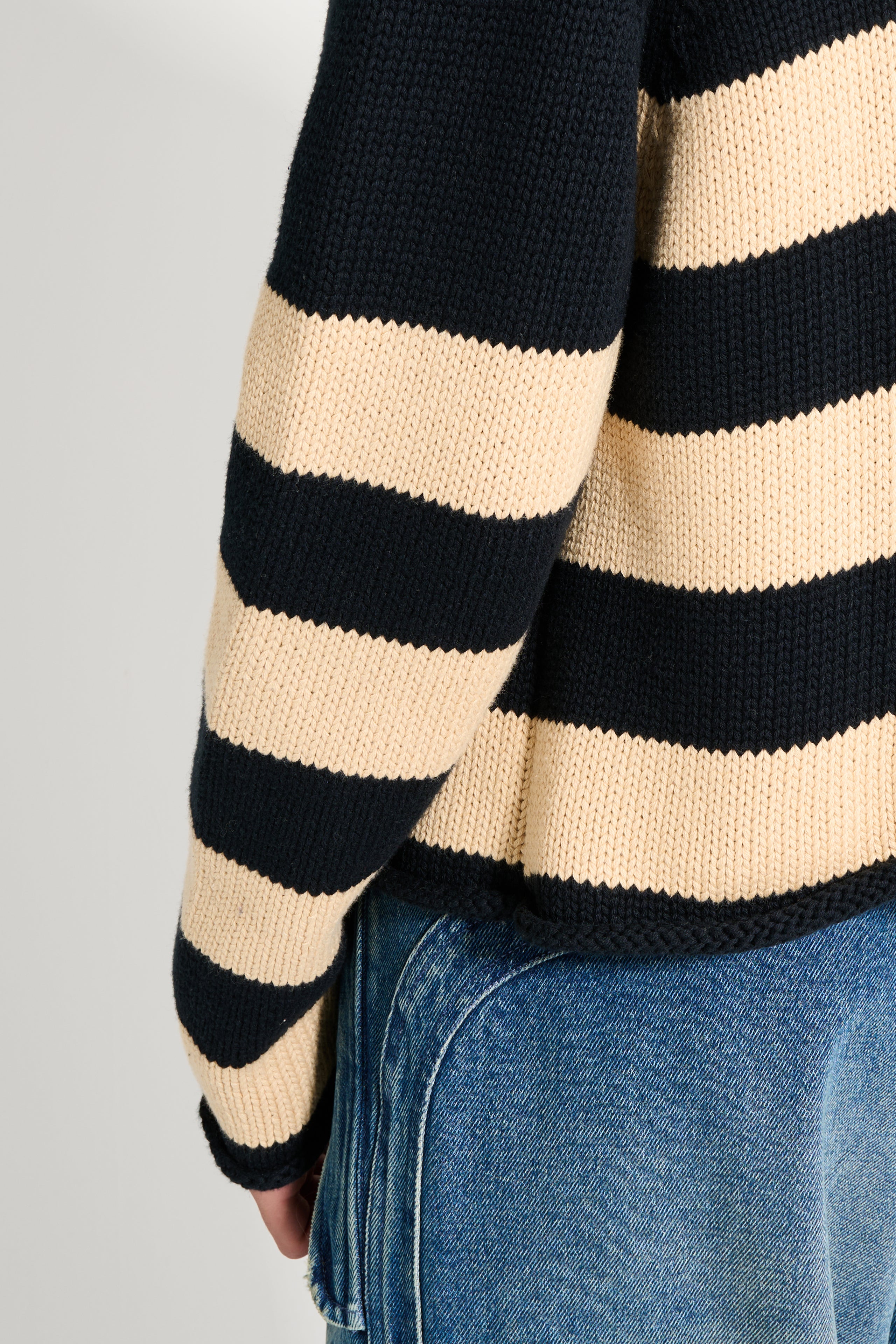 Carter Young Striped Rollneck Sweater Navy / Maize