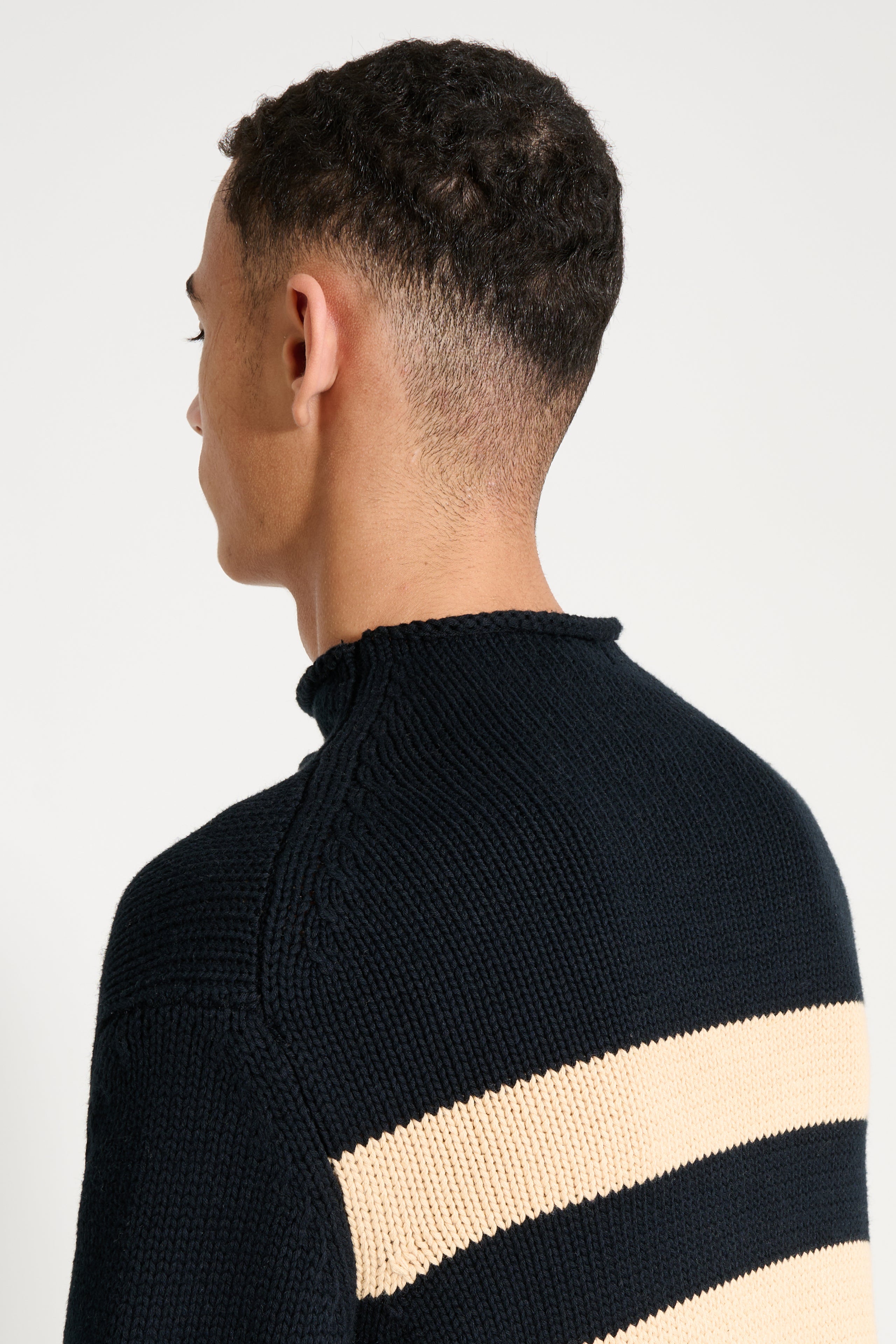 Carter Young Striped Rollneck Sweater Navy / Maize