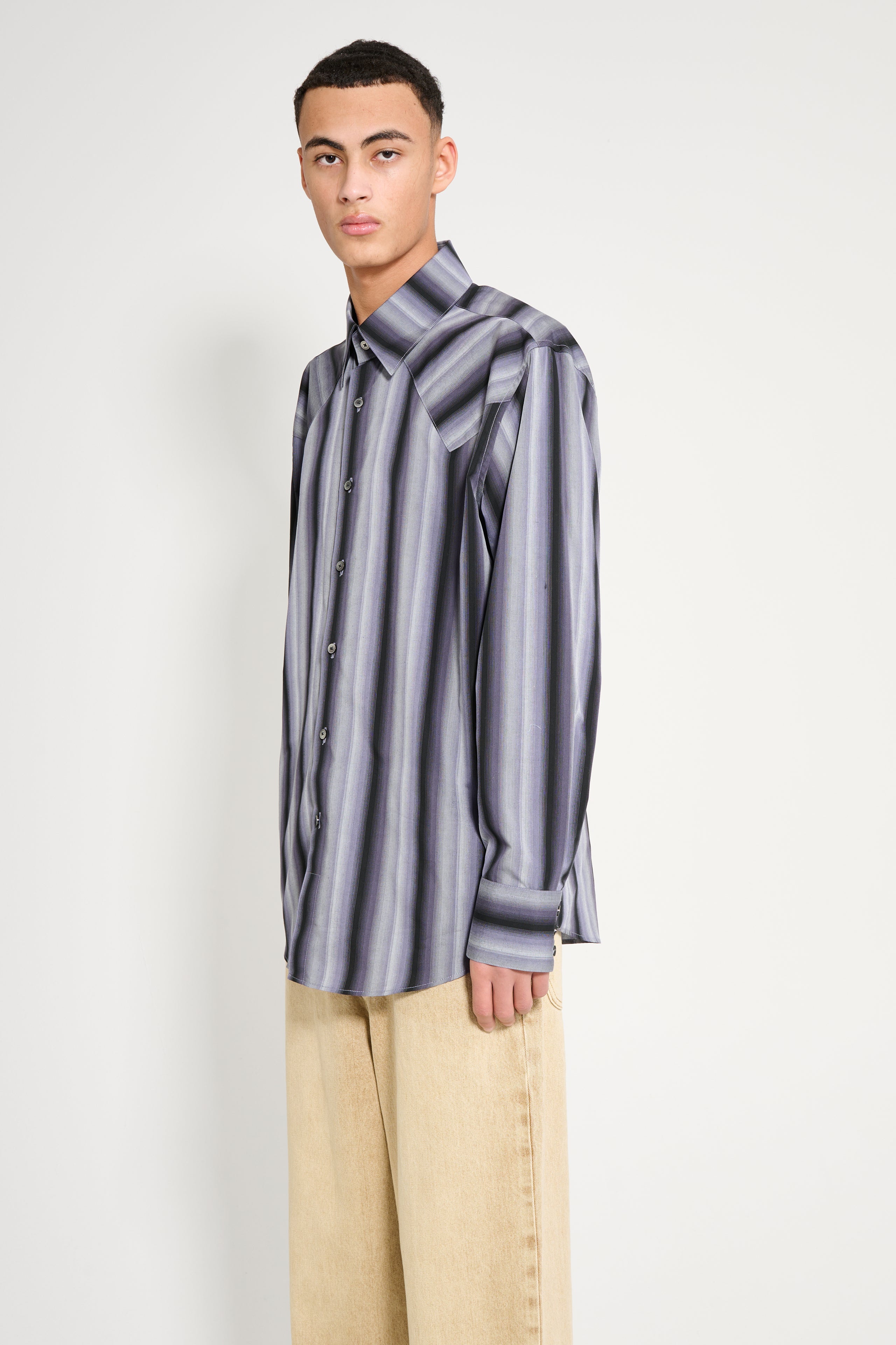 Carter Young Western Business Shirt Ombre Stripe