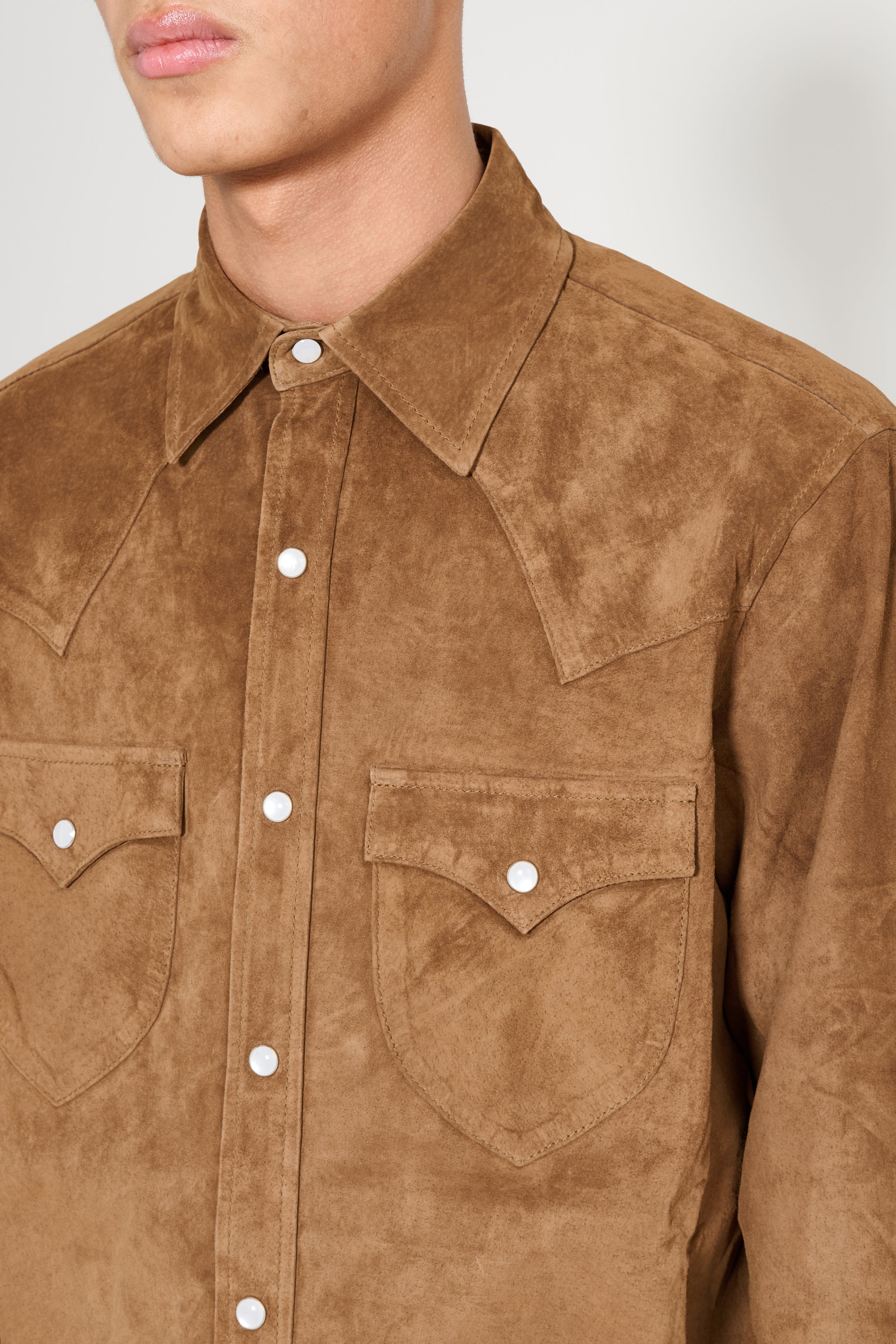 Carter Young Suede Western Shirt Coffee