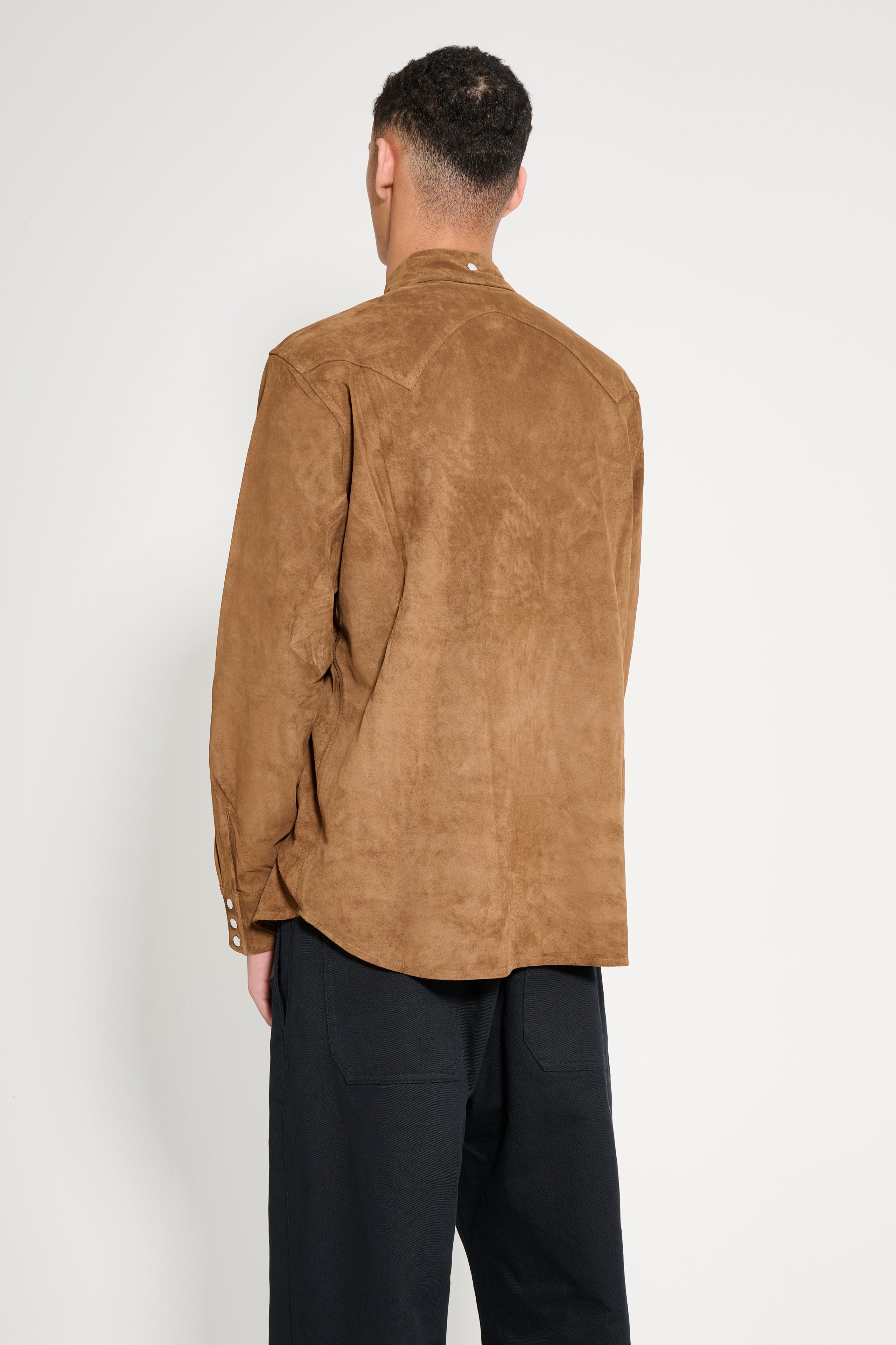 Carter Young Suede Western Shirt Coffee