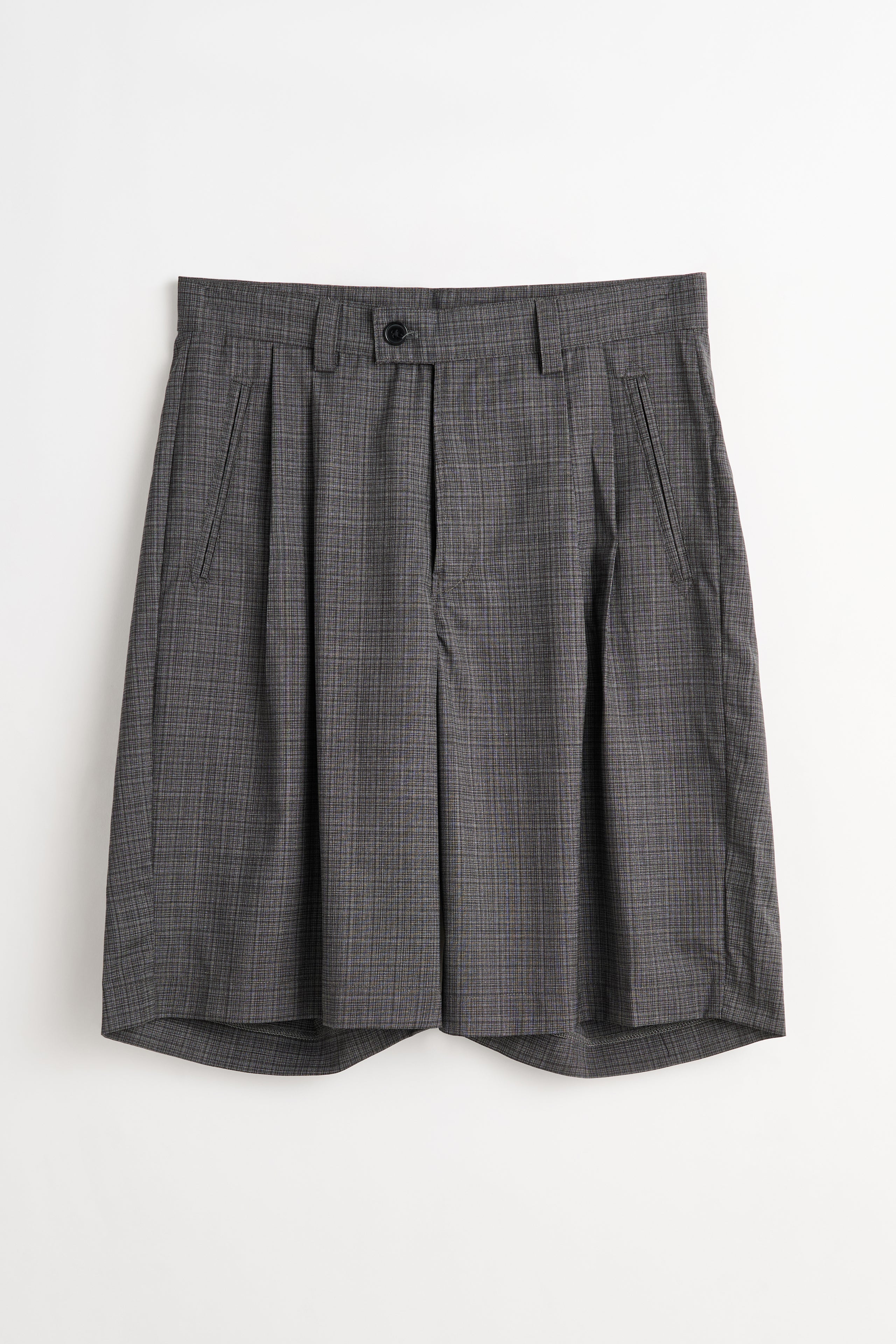 Carter Young Roy Pleated Shorts Iron Check