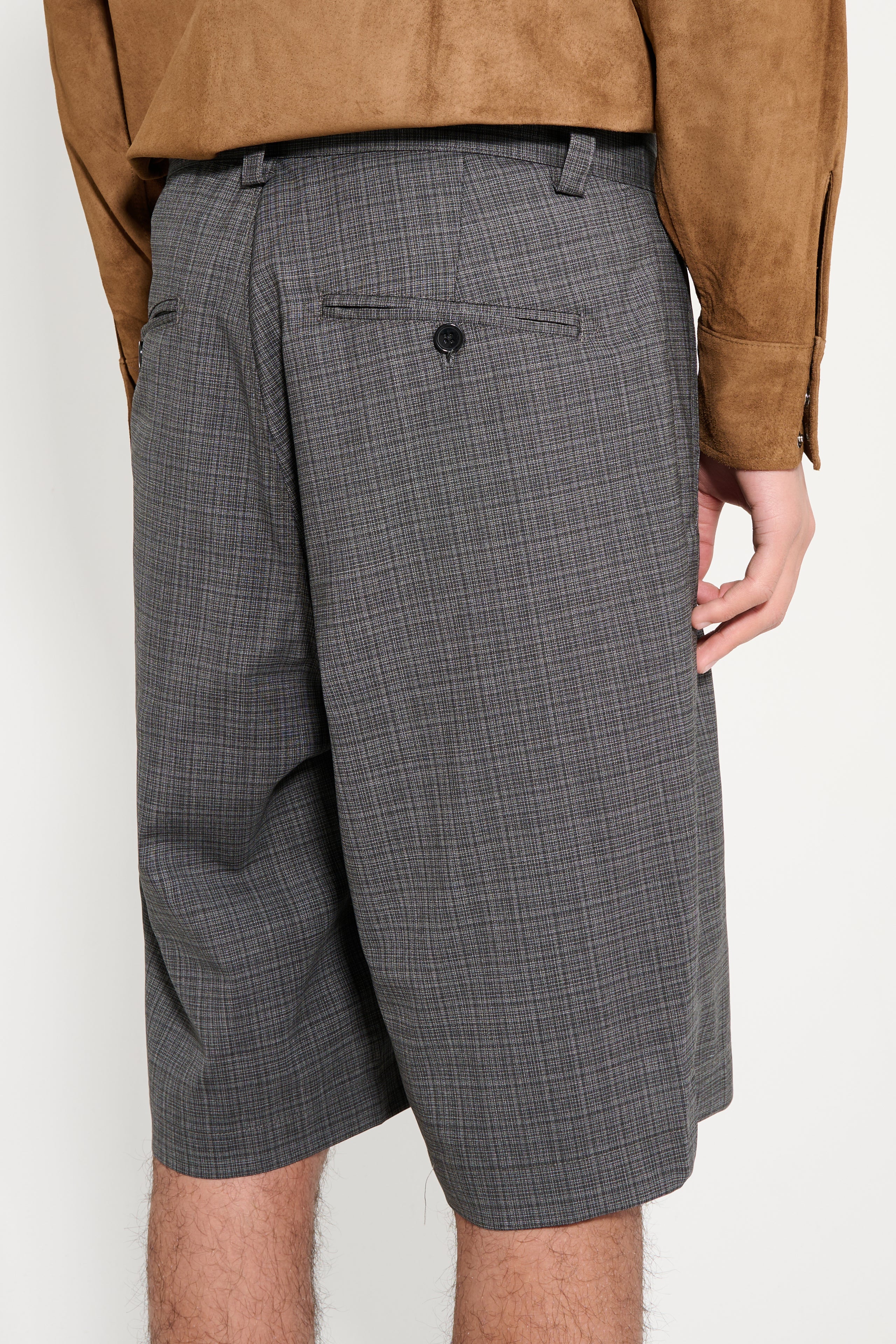 Carter Young Roy Pleated Shorts Iron Check