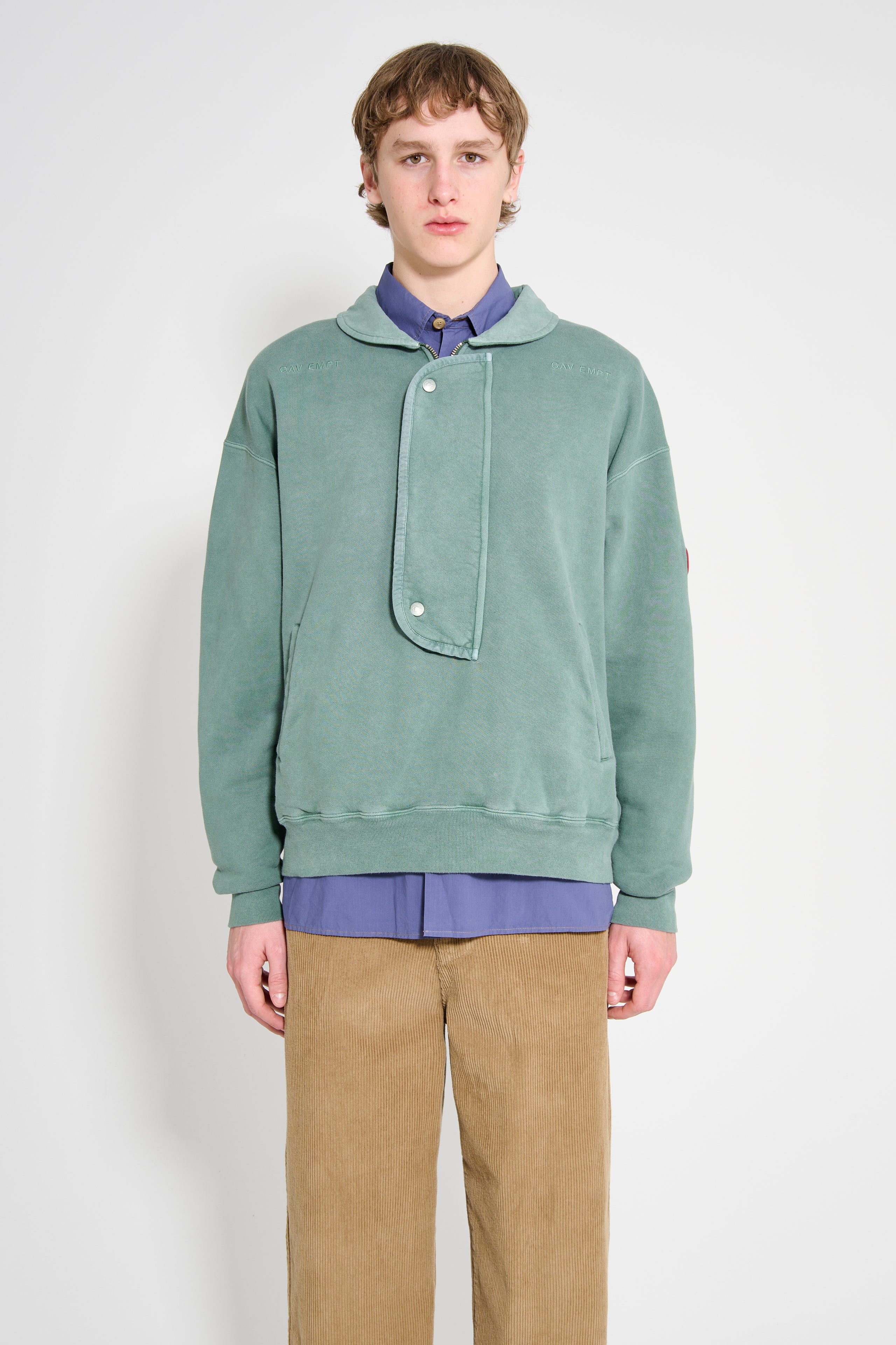 Cav Empt Overdye Collared Half Zip Green