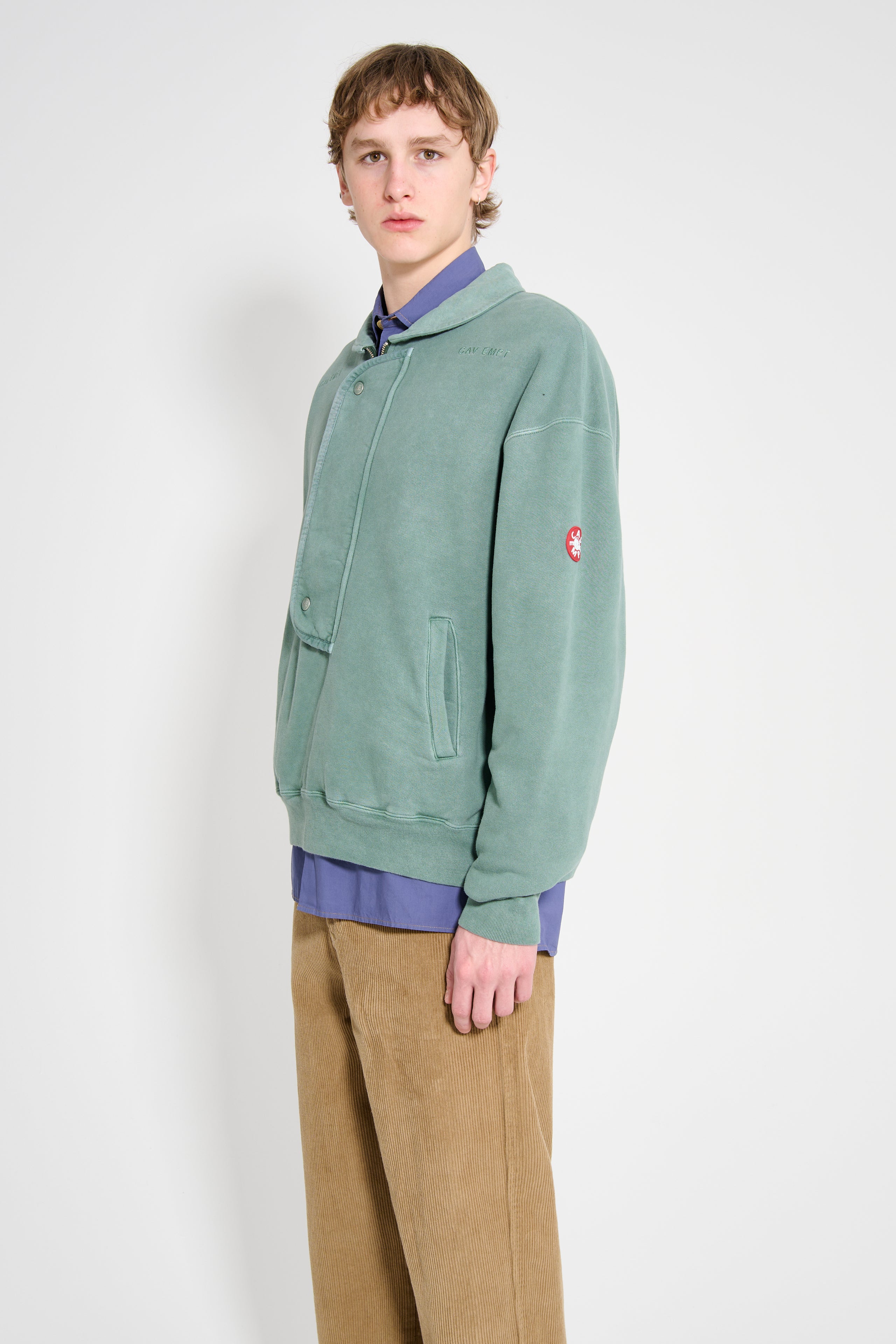 Cav Empt Overdye Collared Half Zip Green