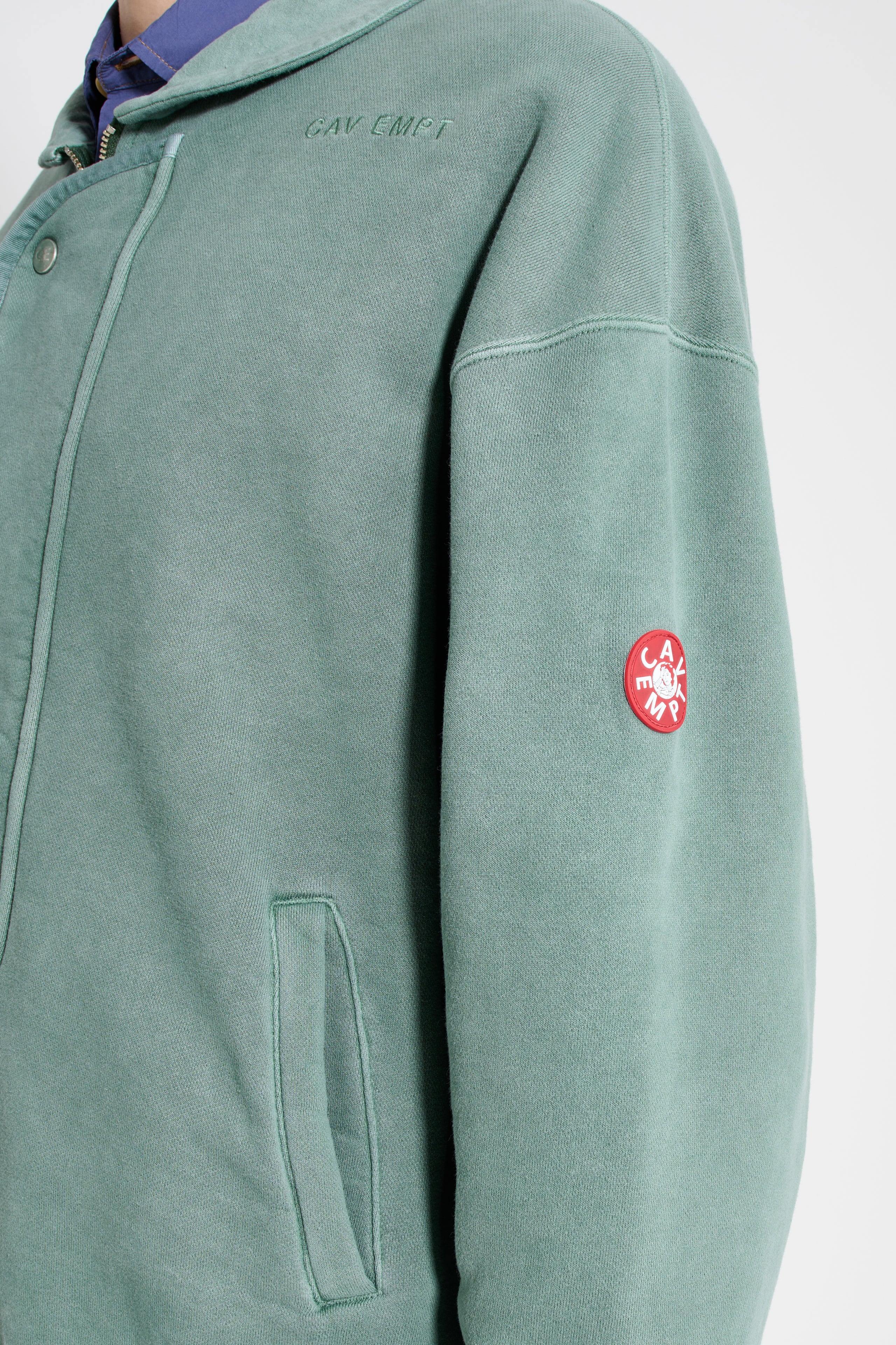 Cav Empt Overdye Collared Half Zip Green