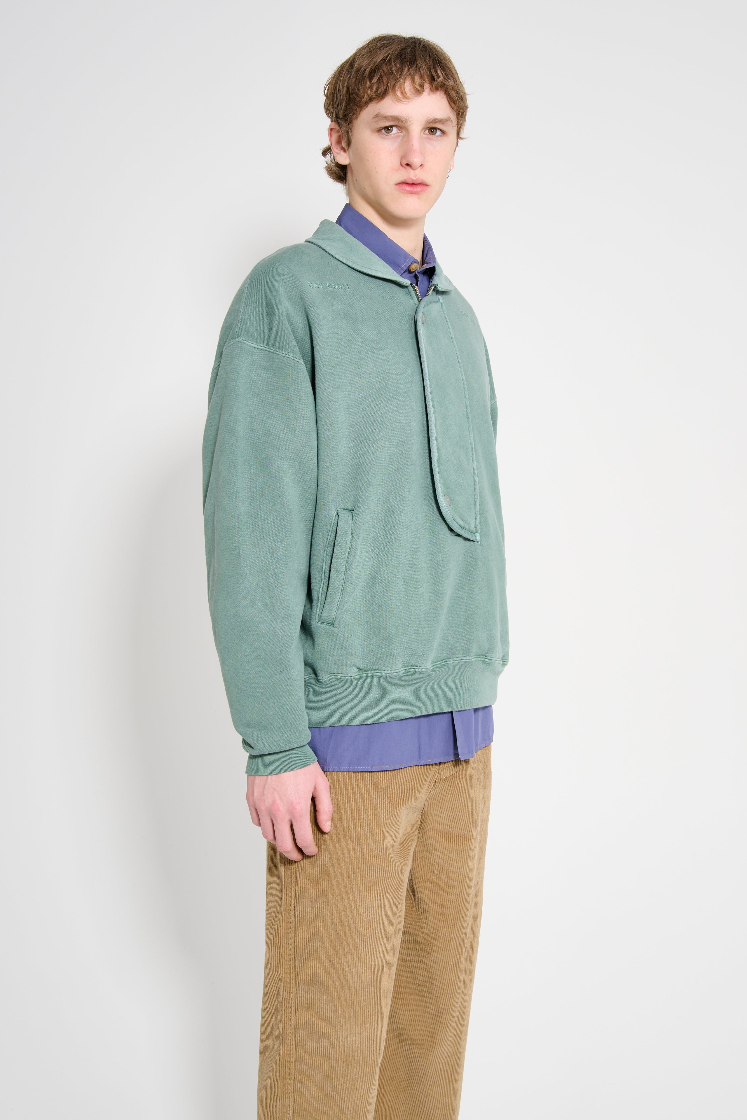 Cav Empt Overdye Collared Half Zip Green