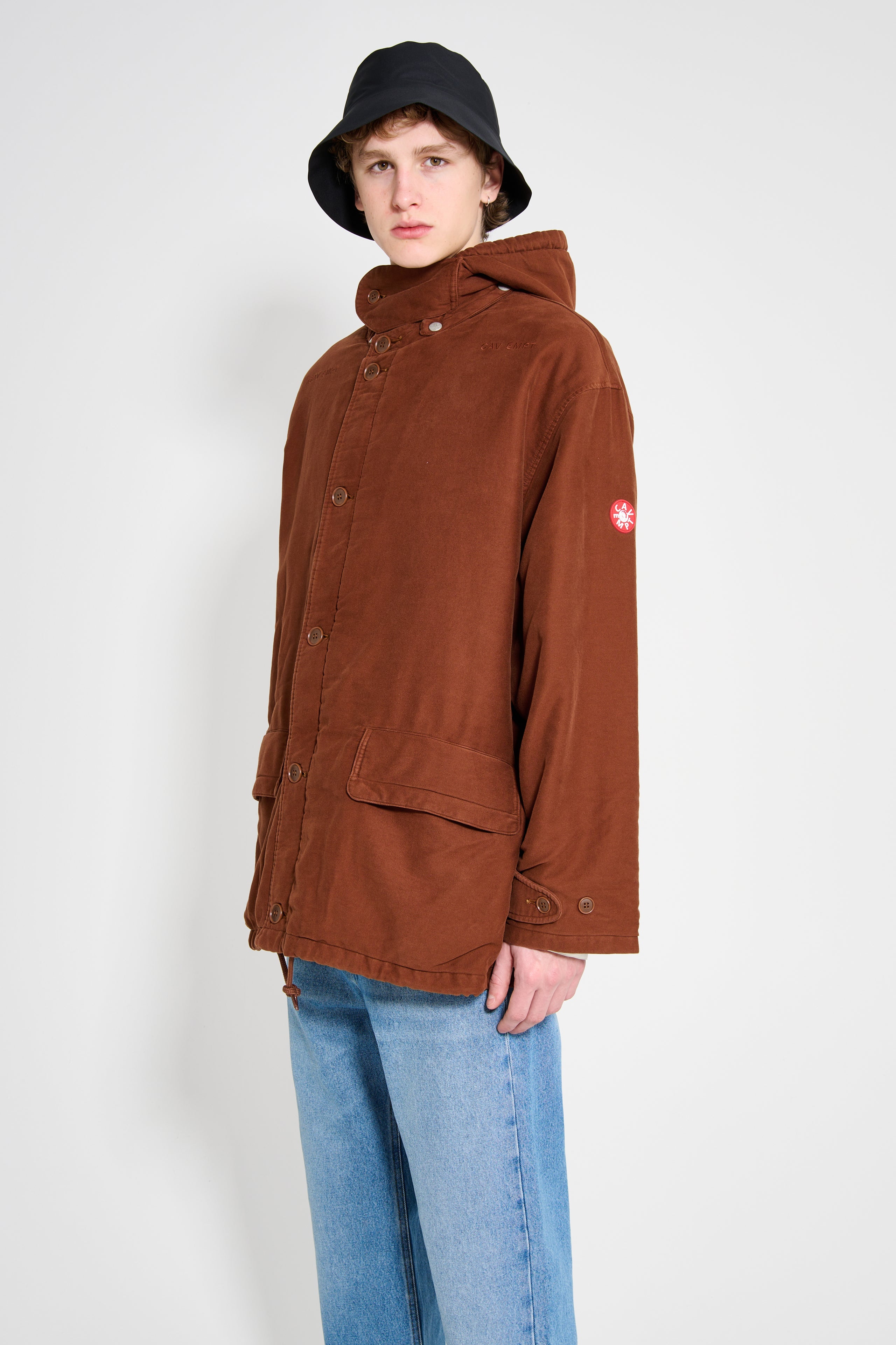 Cav Empt Cotton Detached Hood Jacket Brown