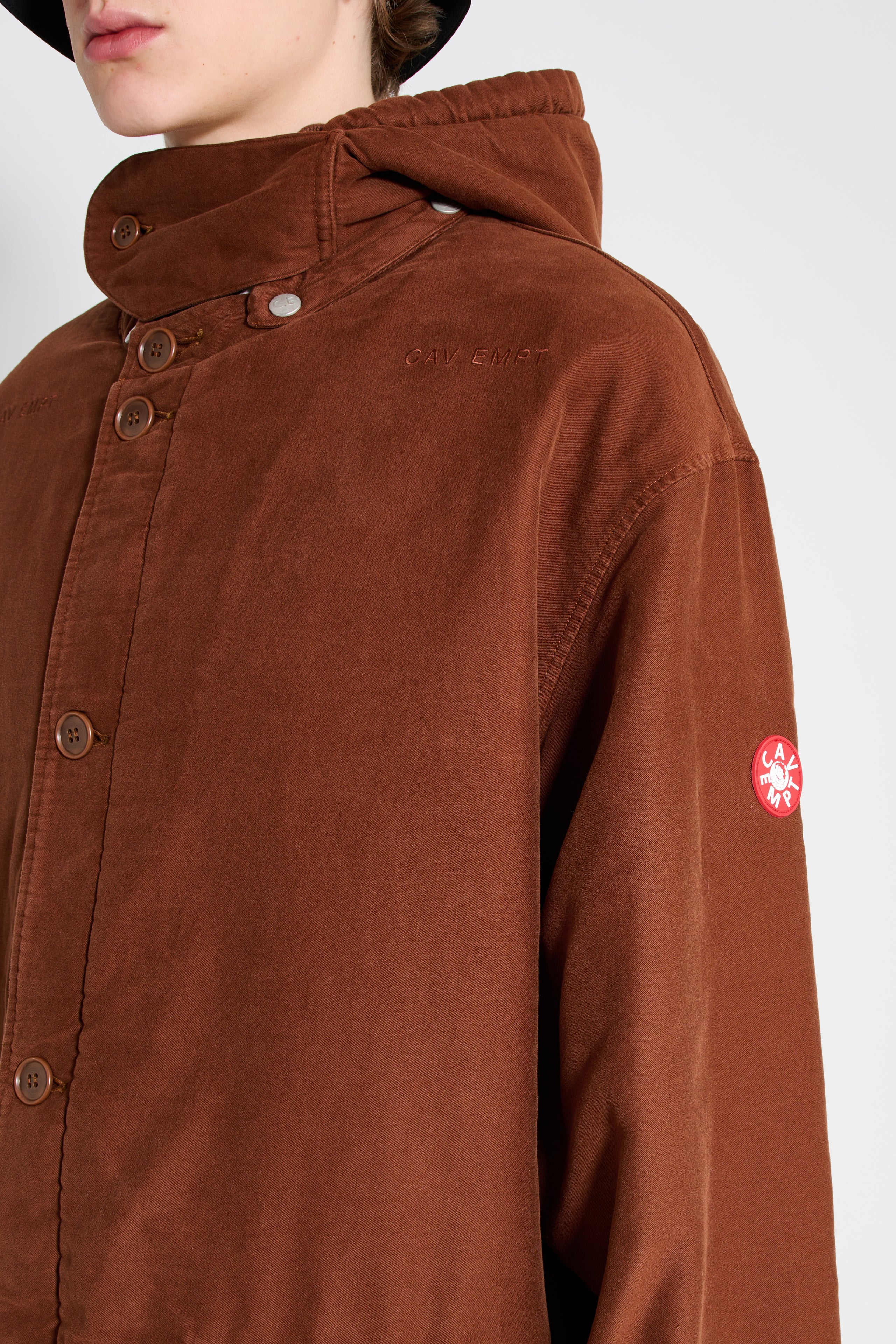 Cav Empt Cotton Detached Hood Jacket Brown