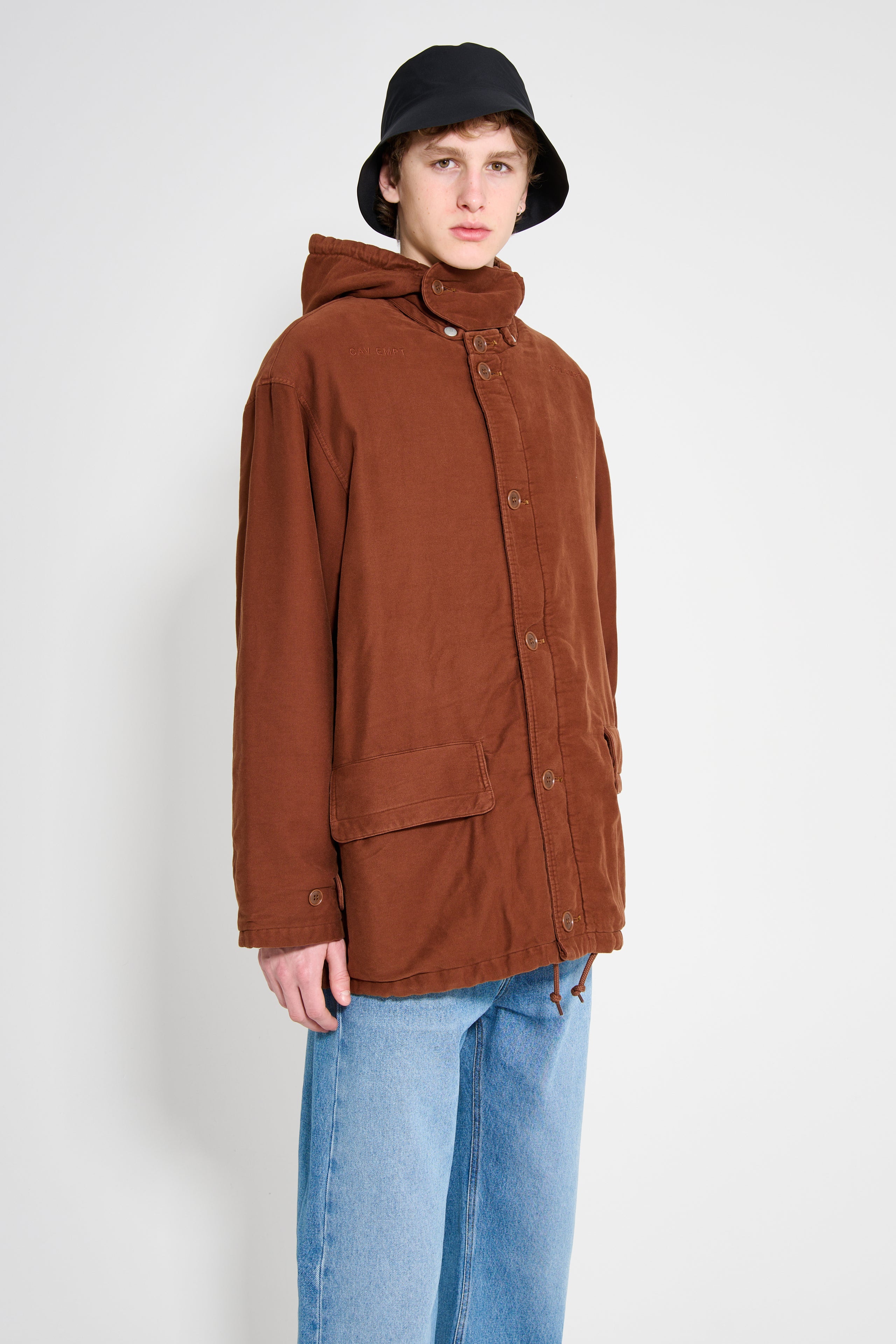 Cav Empt Cotton Detached Hood Jacket Brown