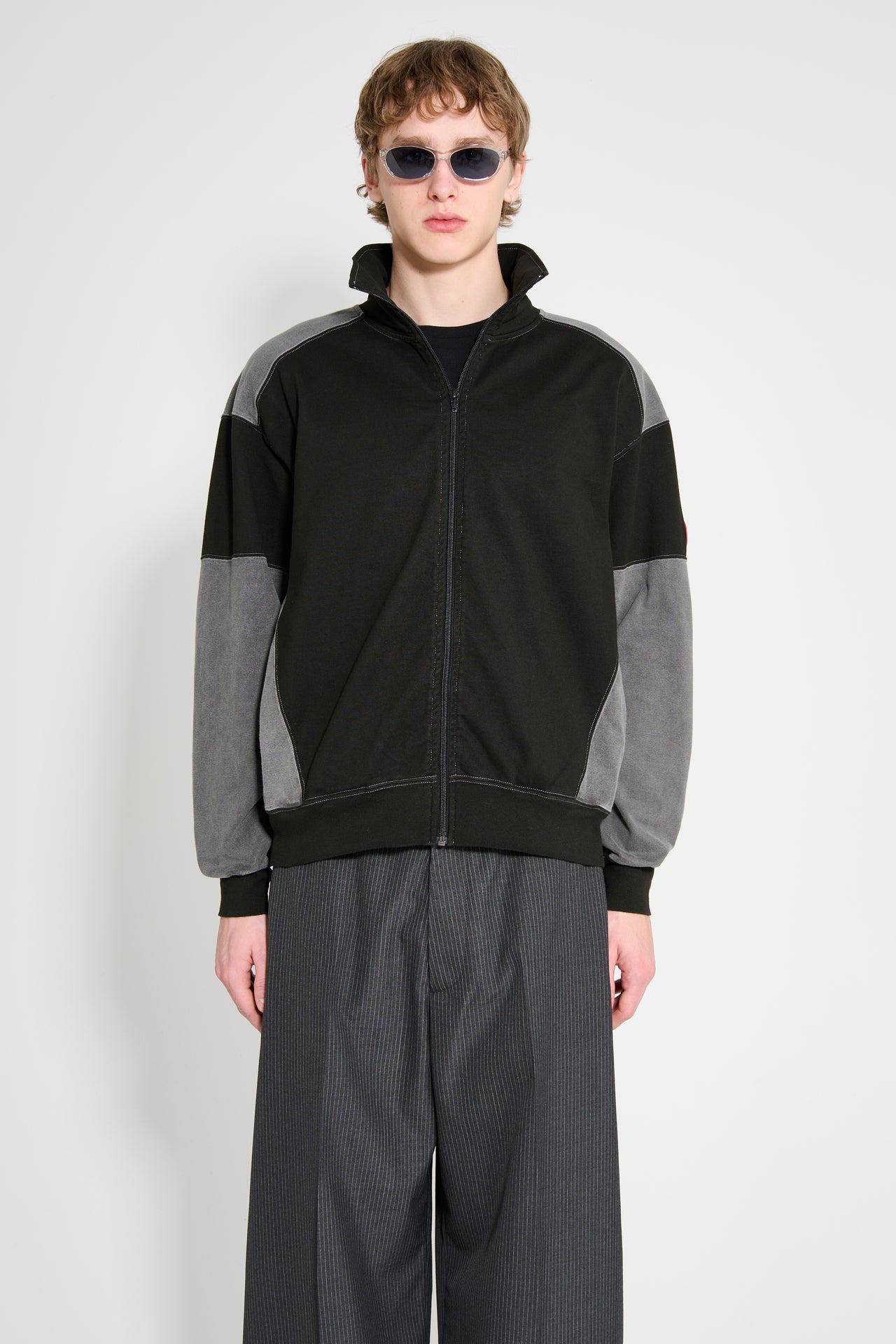 Cav Empt Overdye Paneled Light Zip Sweatshirt Black