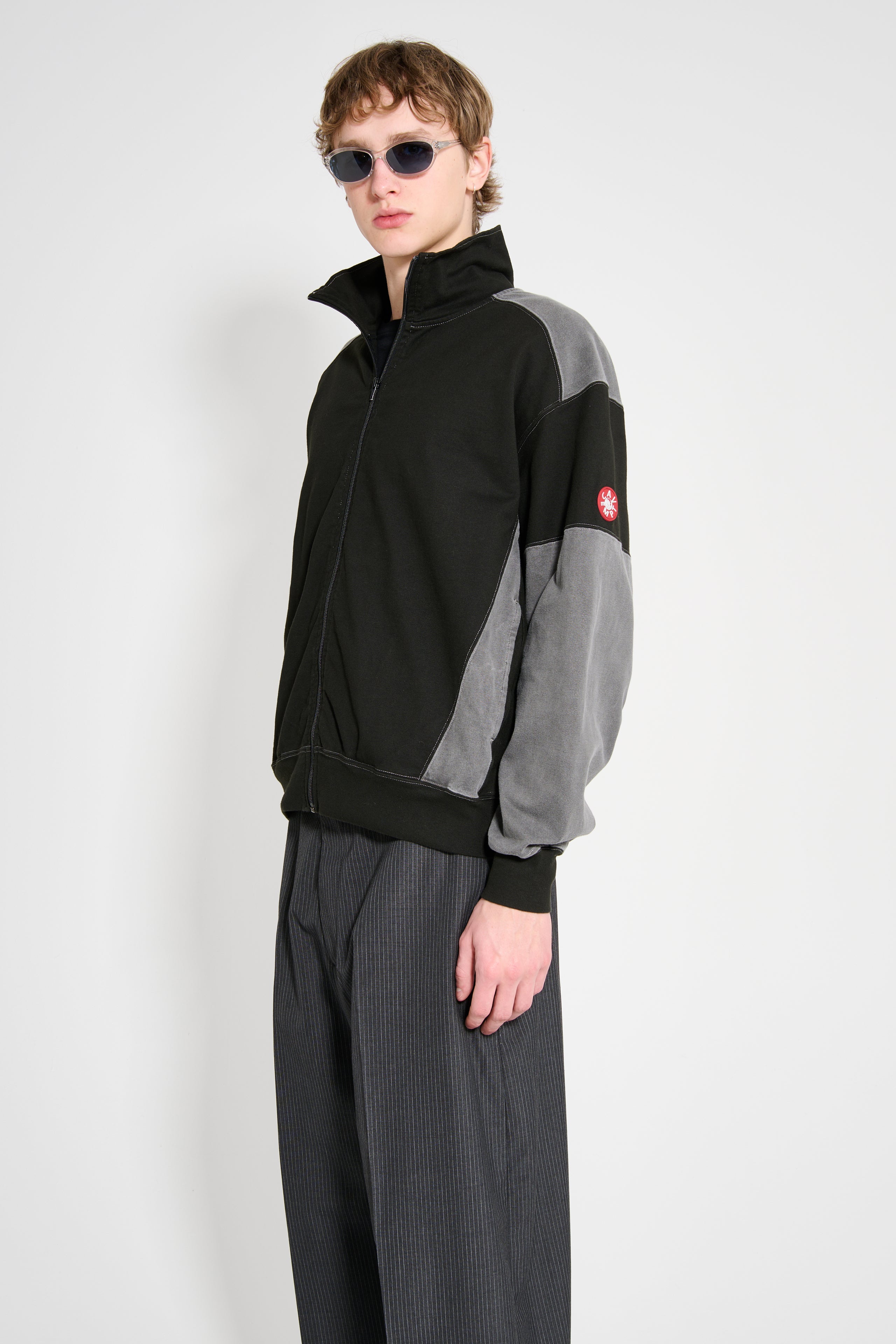 Cav Empt Overdye Paneled Light Zip Sweatshirt Black