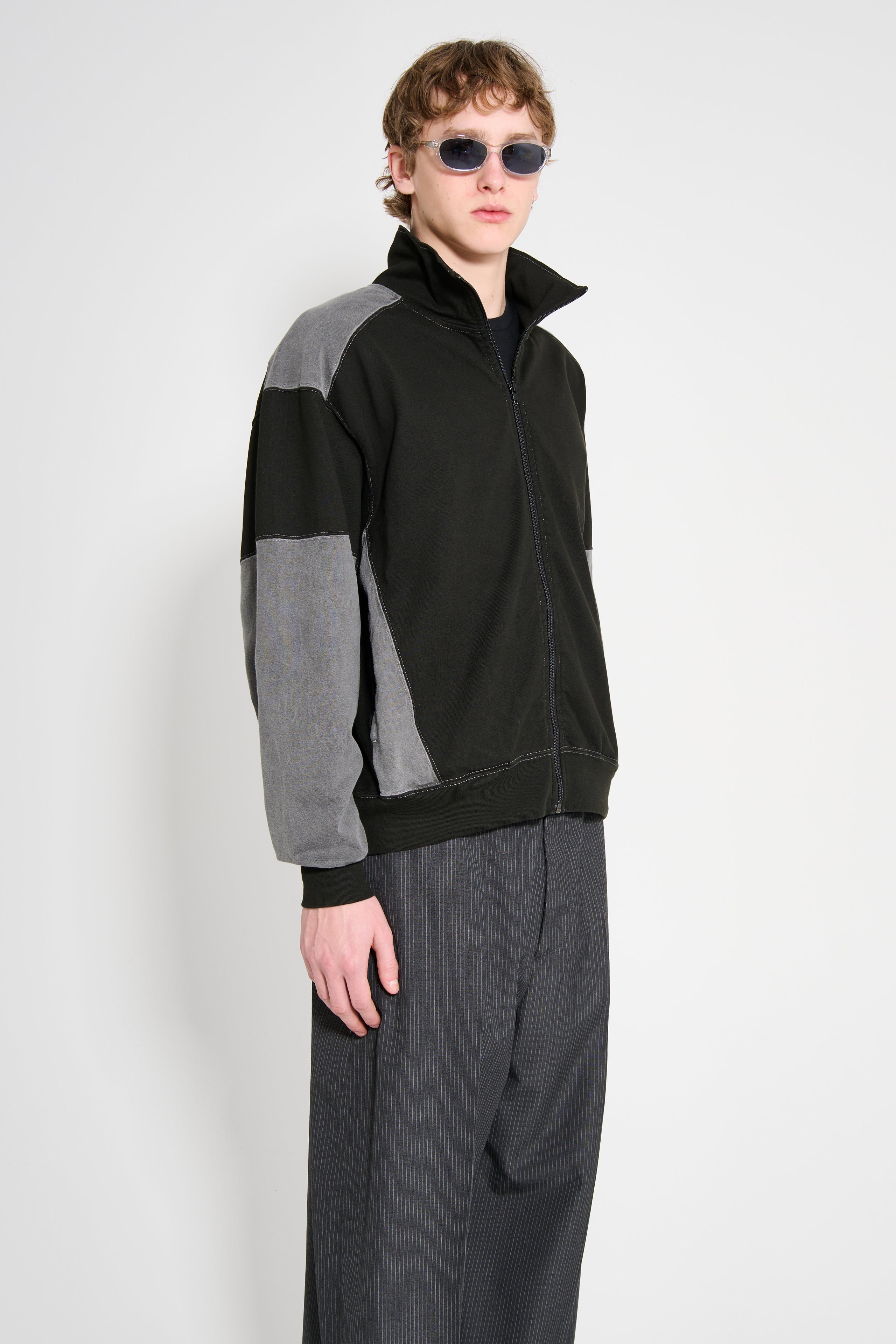 Cav Empt Overdye Paneled Light Zip Sweatshirt Black