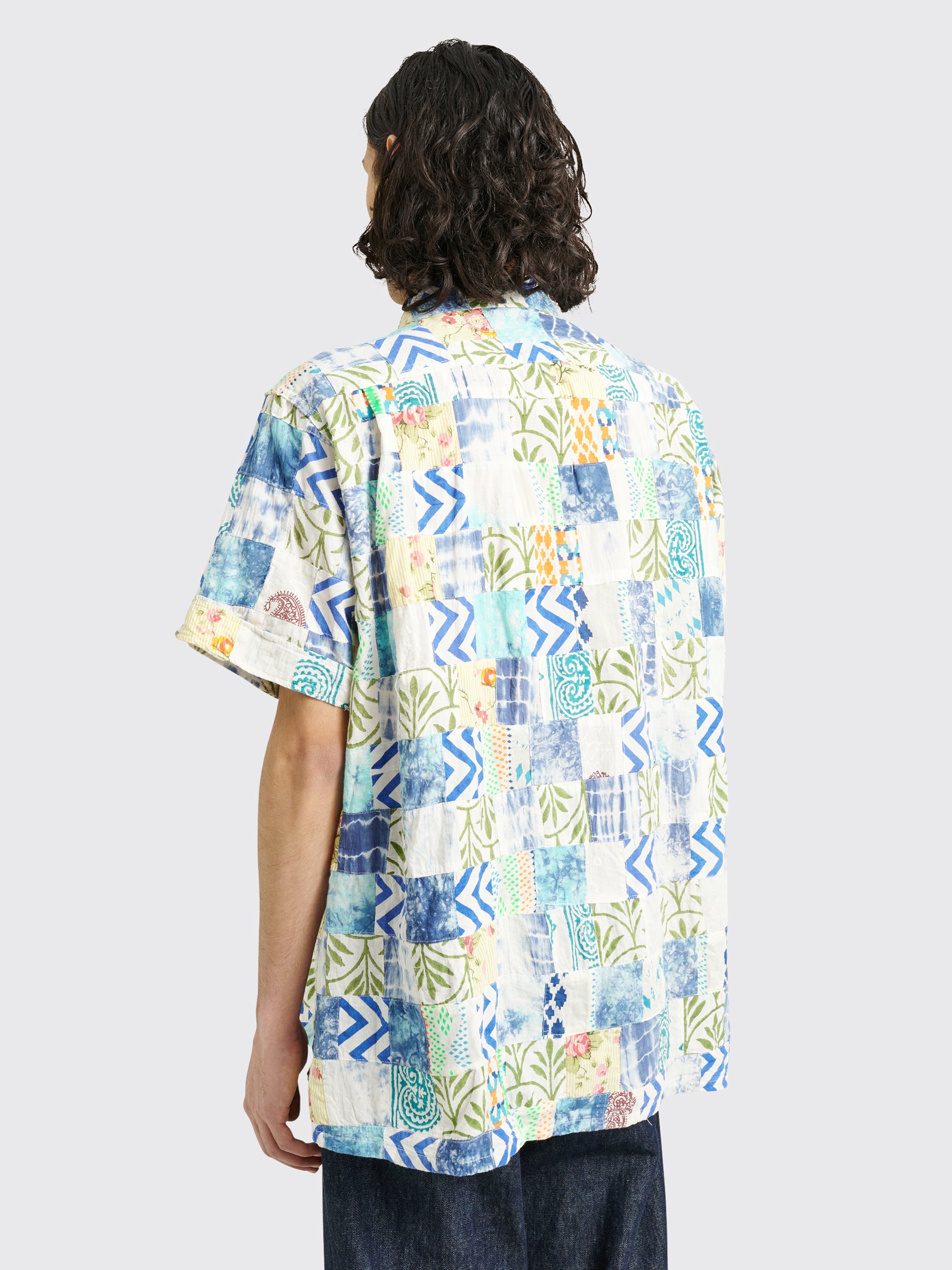 Engineered Garments Printed Camp Shirt White / Blue