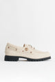 Timberland Vibram Boat Shoe Light Beige Full Grain