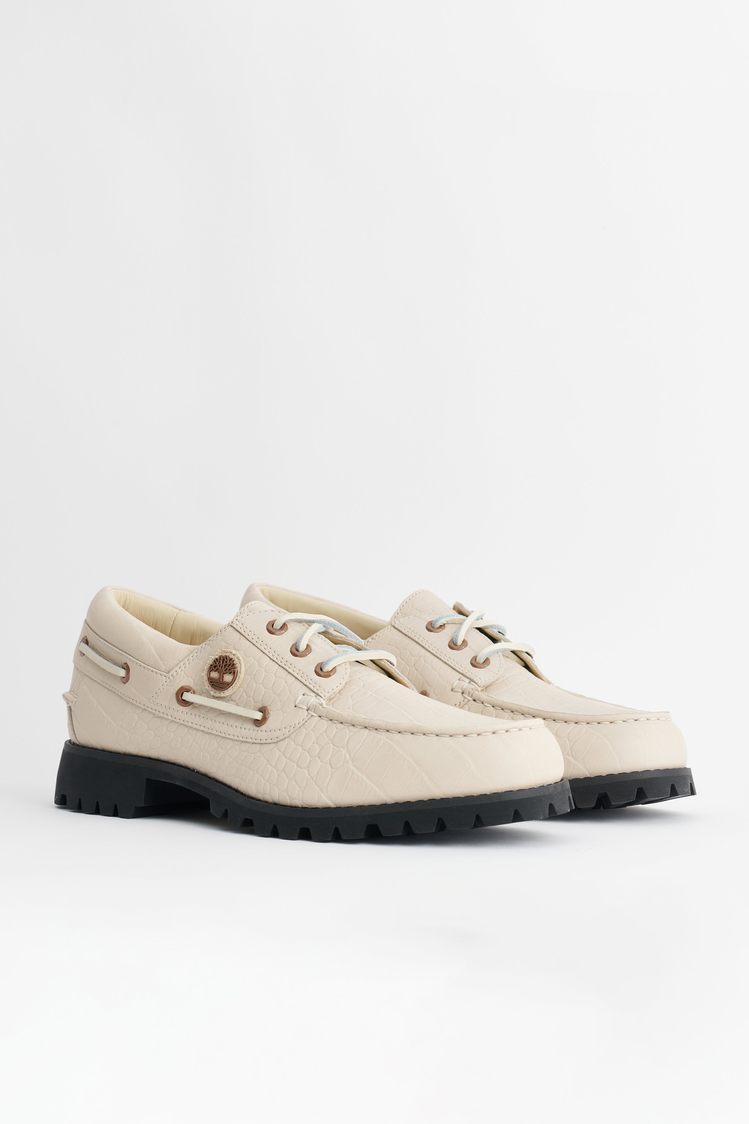 Timberland Vibram Boat Shoe Light Beige Full Grain