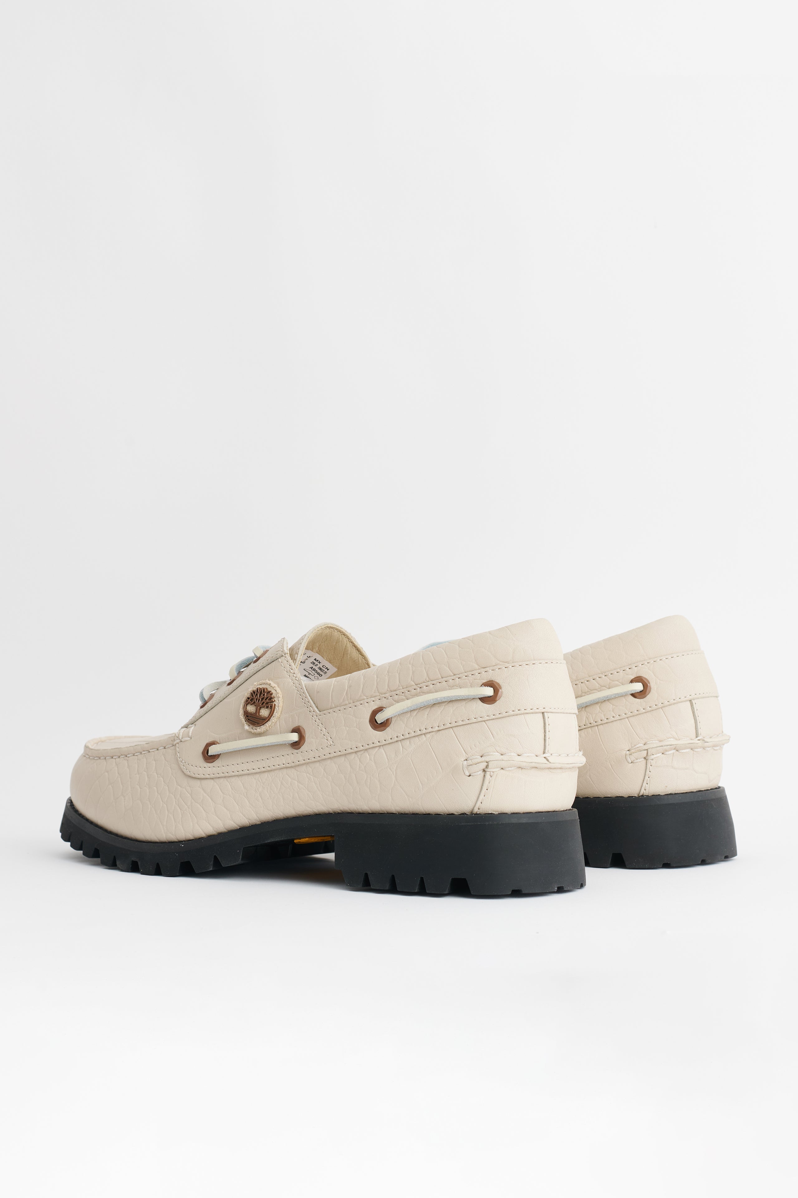 Timberland Vibram Boat Shoe Light Beige Full Grain