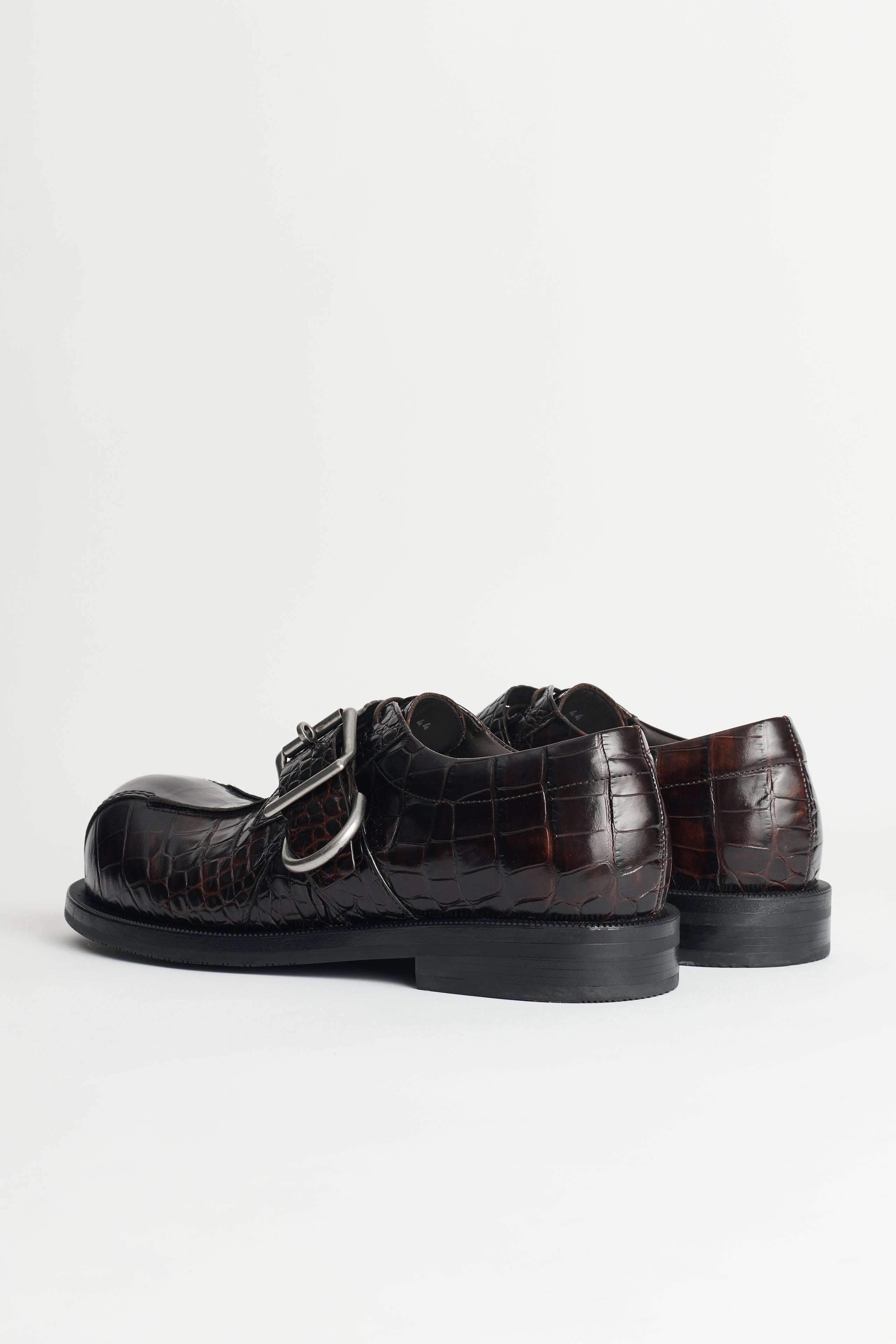 Martine Rose Bulb Toe Buckle Loafer Brown