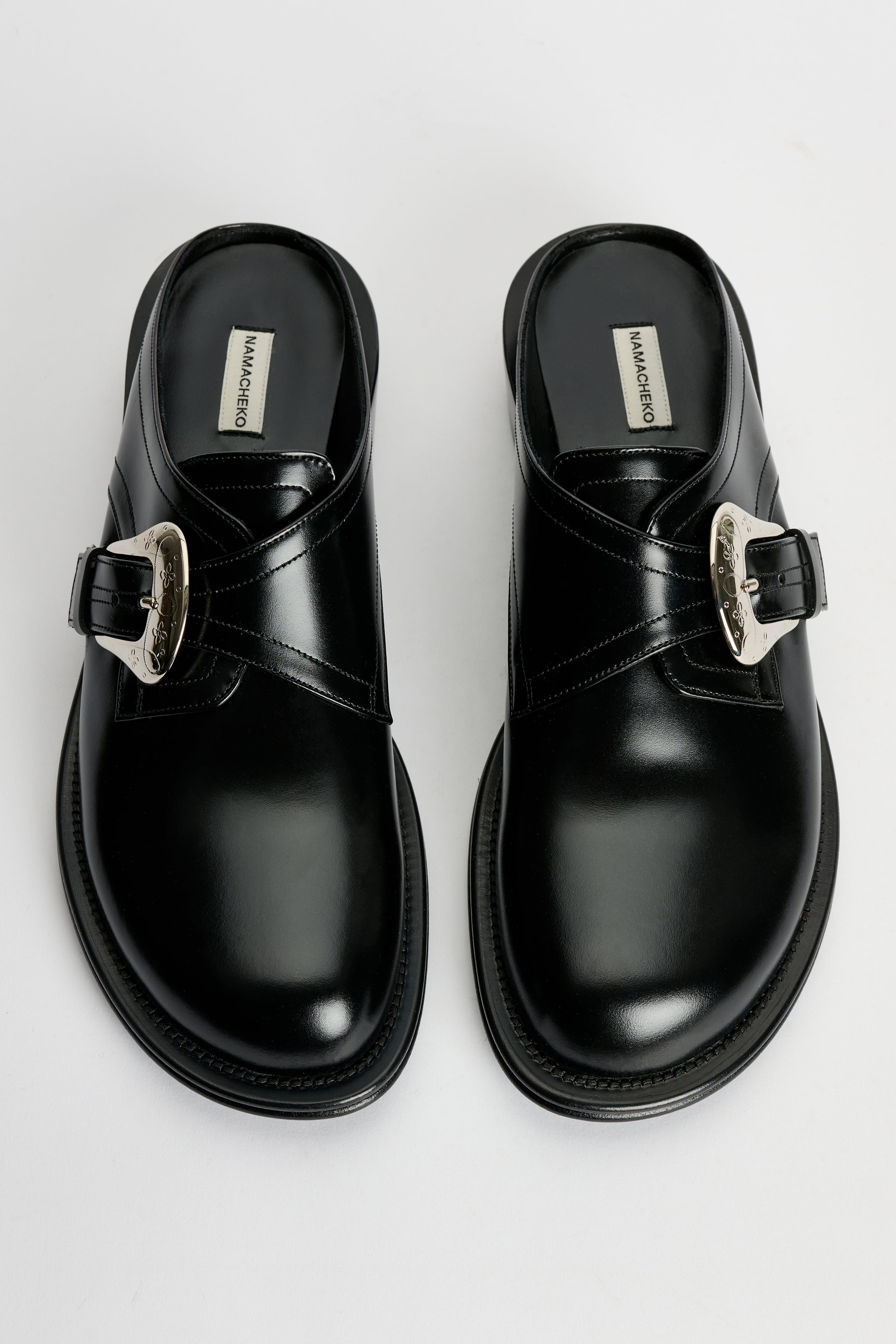 Namacheko Monkstrap Mule Silver Black