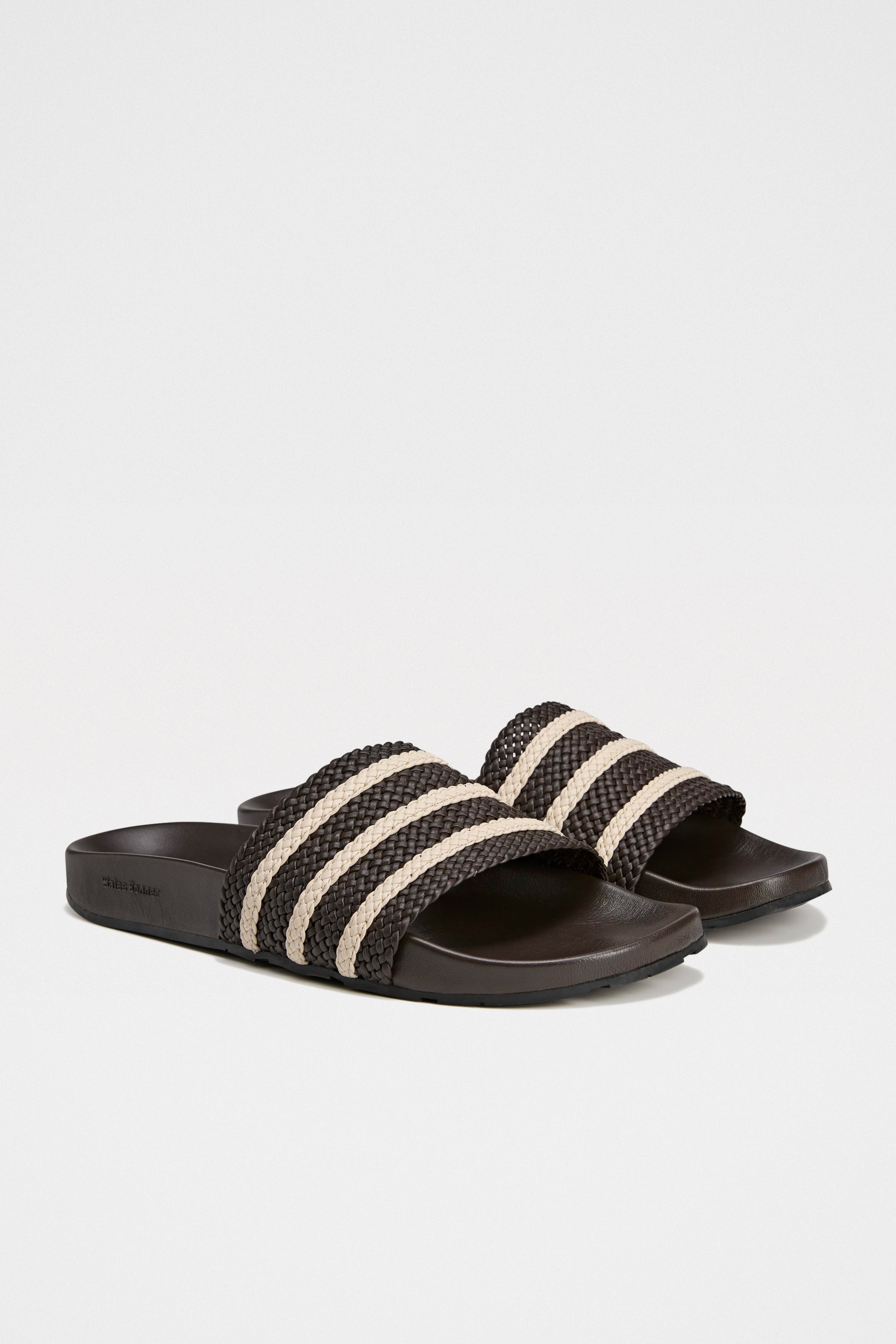 adidas by Wales Bonner Adilette Slides Dark Brown / Wonder White